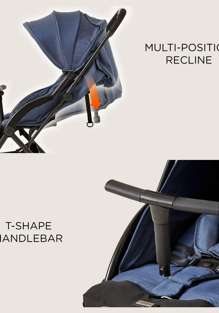 Giggles Porter Blue Denim Baby Stroller with 3 Reclining Positions (Upto 3 years)-Strollers-image-7