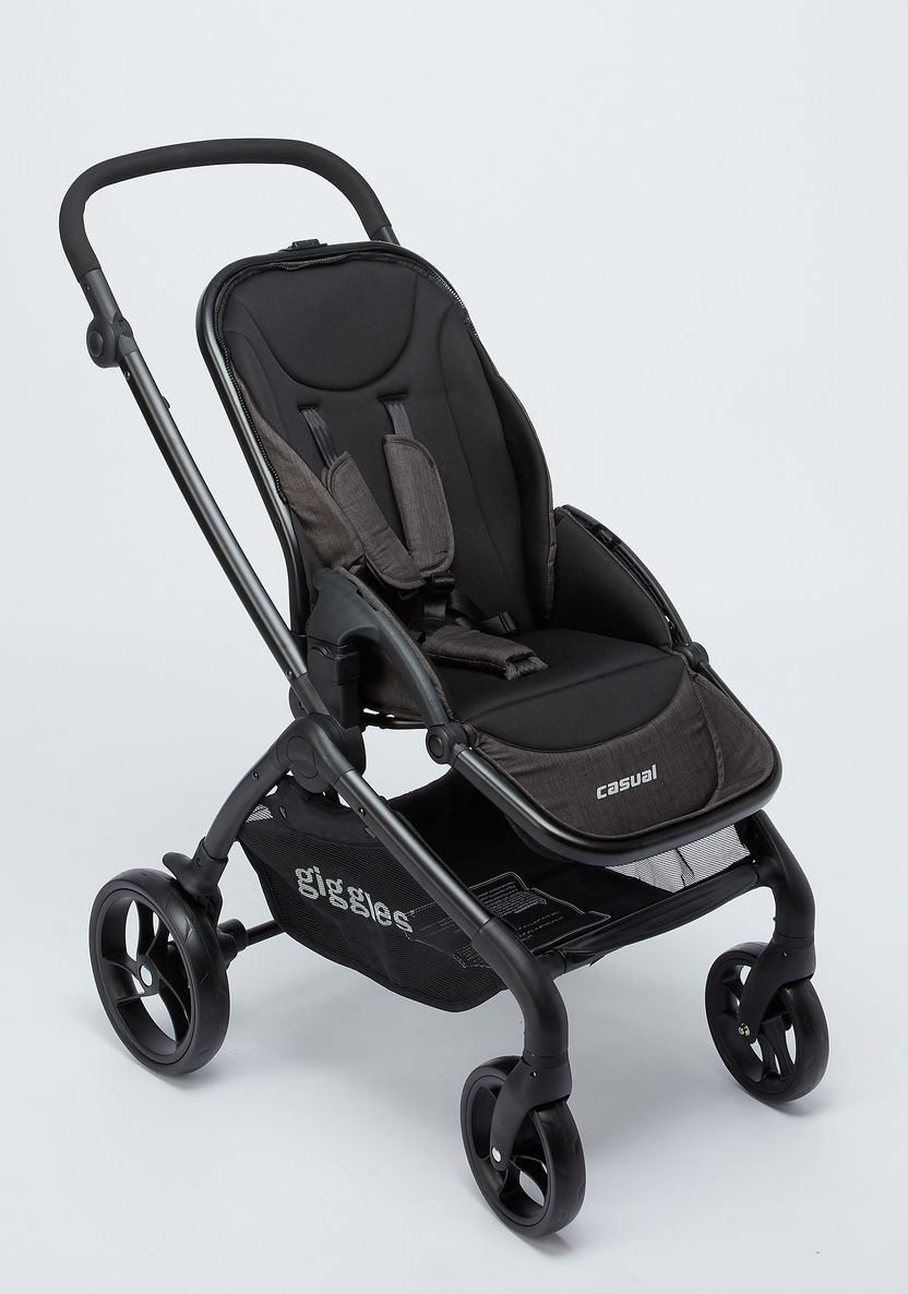 Giggles Casual Black Baby Stroller with 3 Reclining Positions (Upto 3 years) -Strollers-image-3