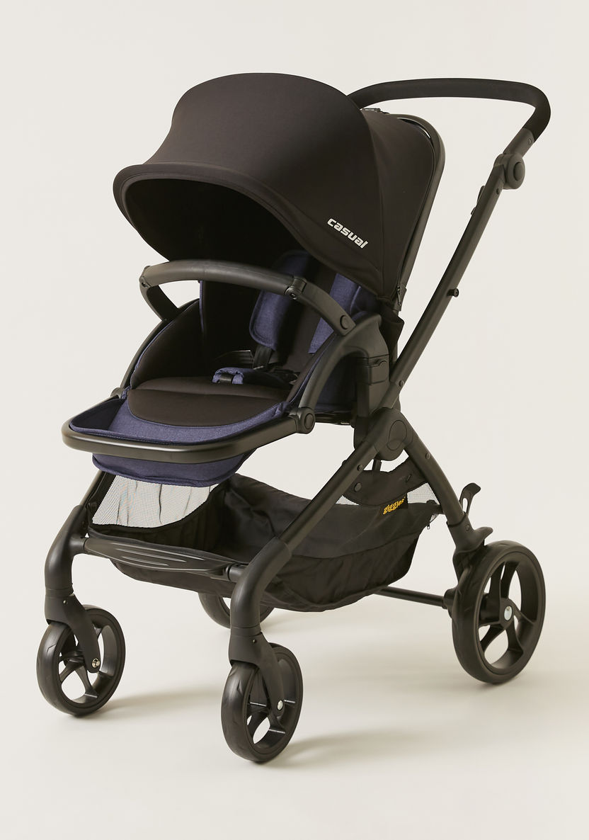 Giggles Casual Black Baby Stroller with 3 Reclining Positions (Upto 3 years) -Strollers-image-0