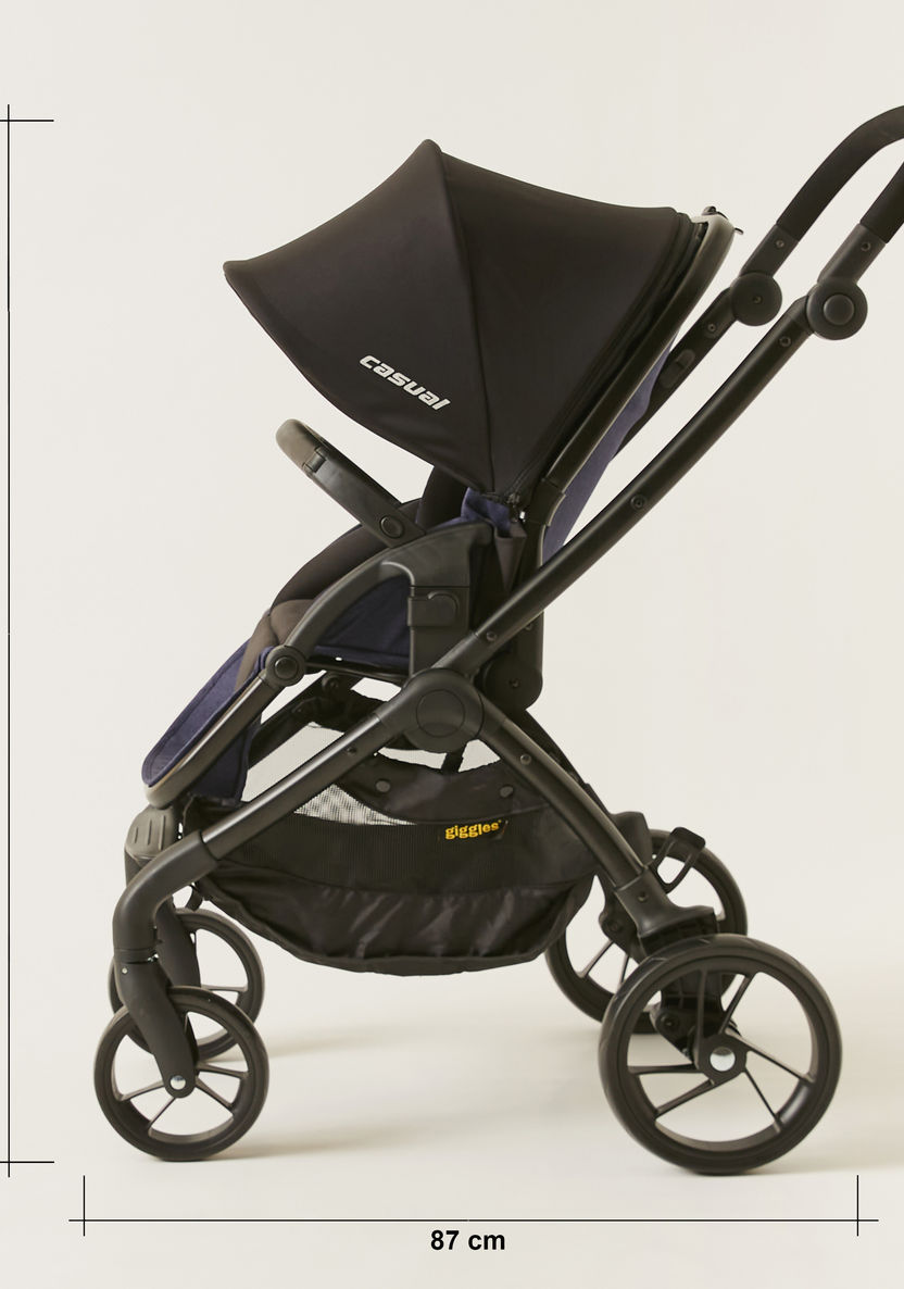 Giggles Casual Black Baby Stroller with 3 Reclining Positions (Upto 3 years) -Strollers-image-11