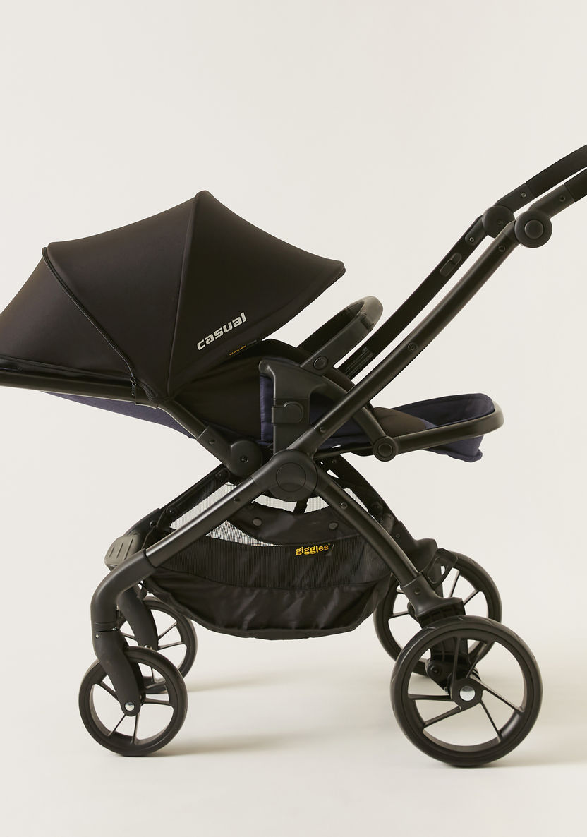 Giggles Casual Black Baby Stroller with 3 Reclining Positions (Upto 3 years) -Strollers-image-4