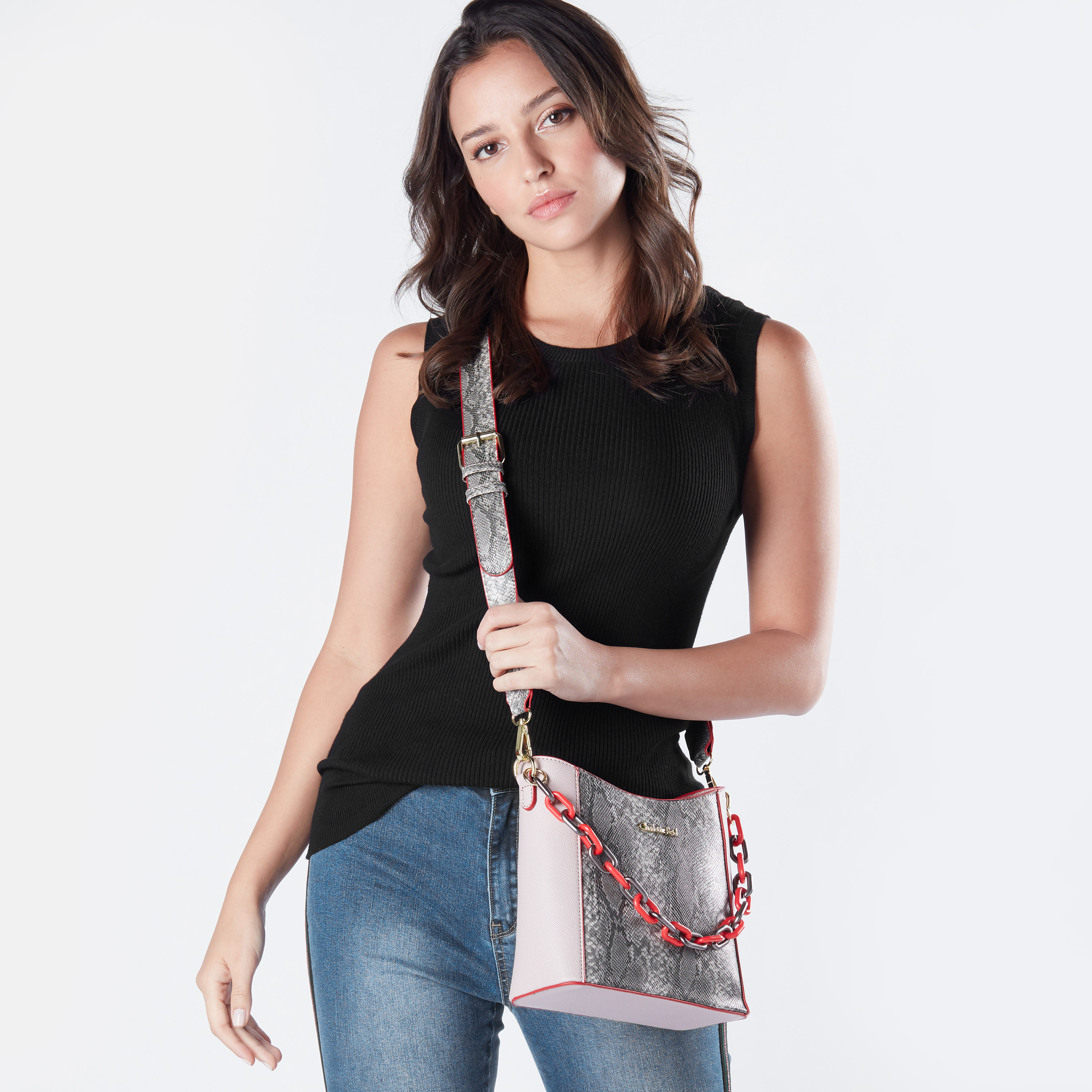 Charlotte Reid Animal Printed Crossbody Bag with Chain Detail-women-bagsandwallets-handbags-image-2