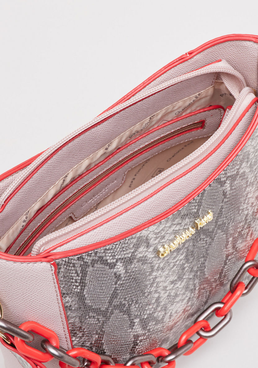 Charlotte Reid Animal Printed Crossbody Bag with Chain Detail-Handbags-image-4