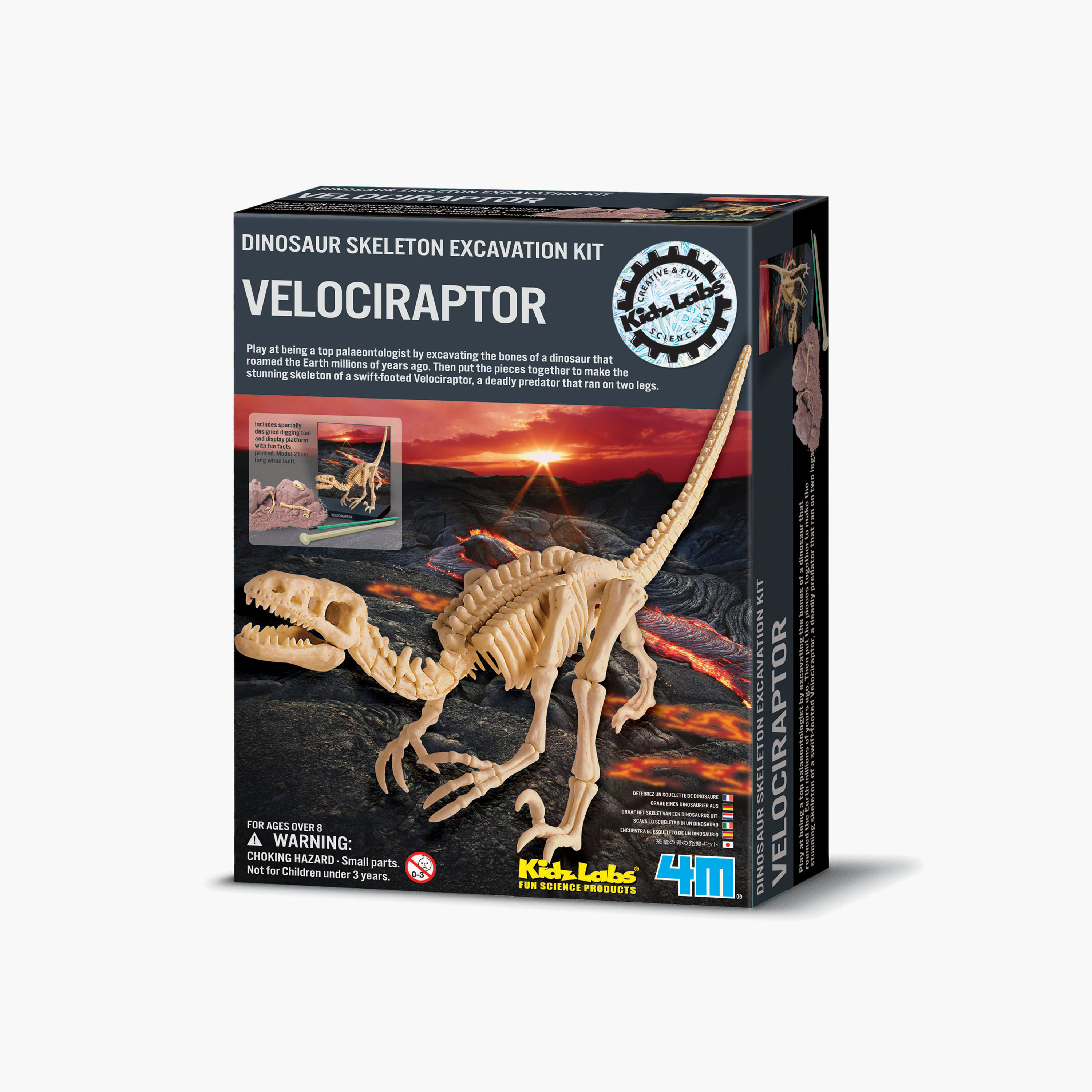 4M Kidz Labs Velociraptor Skeleton Excavation Set