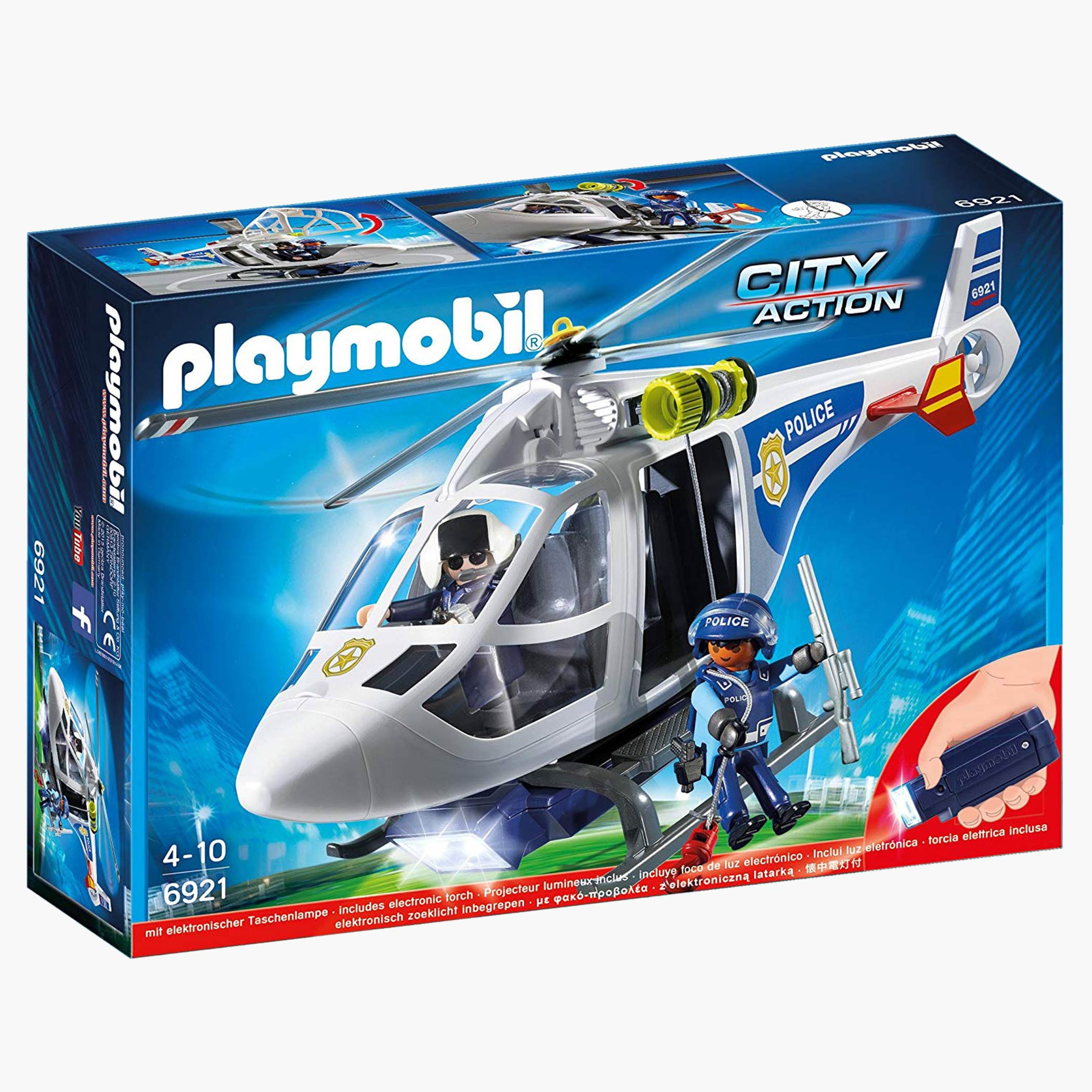 Shop Playmobil Police Helicopter with LED Searchlight Online - Main Image