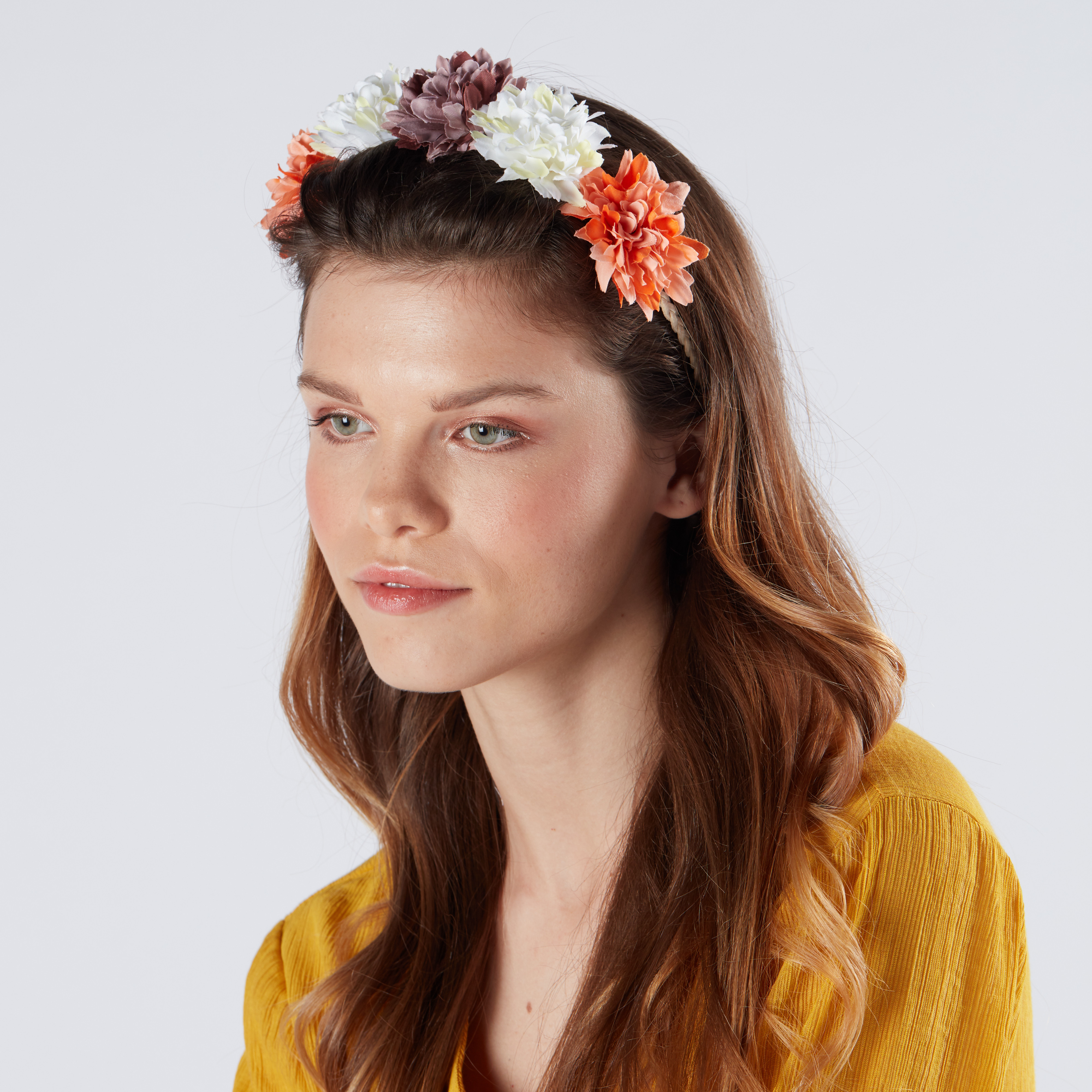 Floral Detailed Head Band with Pull and Tie Closure-women-hairaccessories-bands-image-2