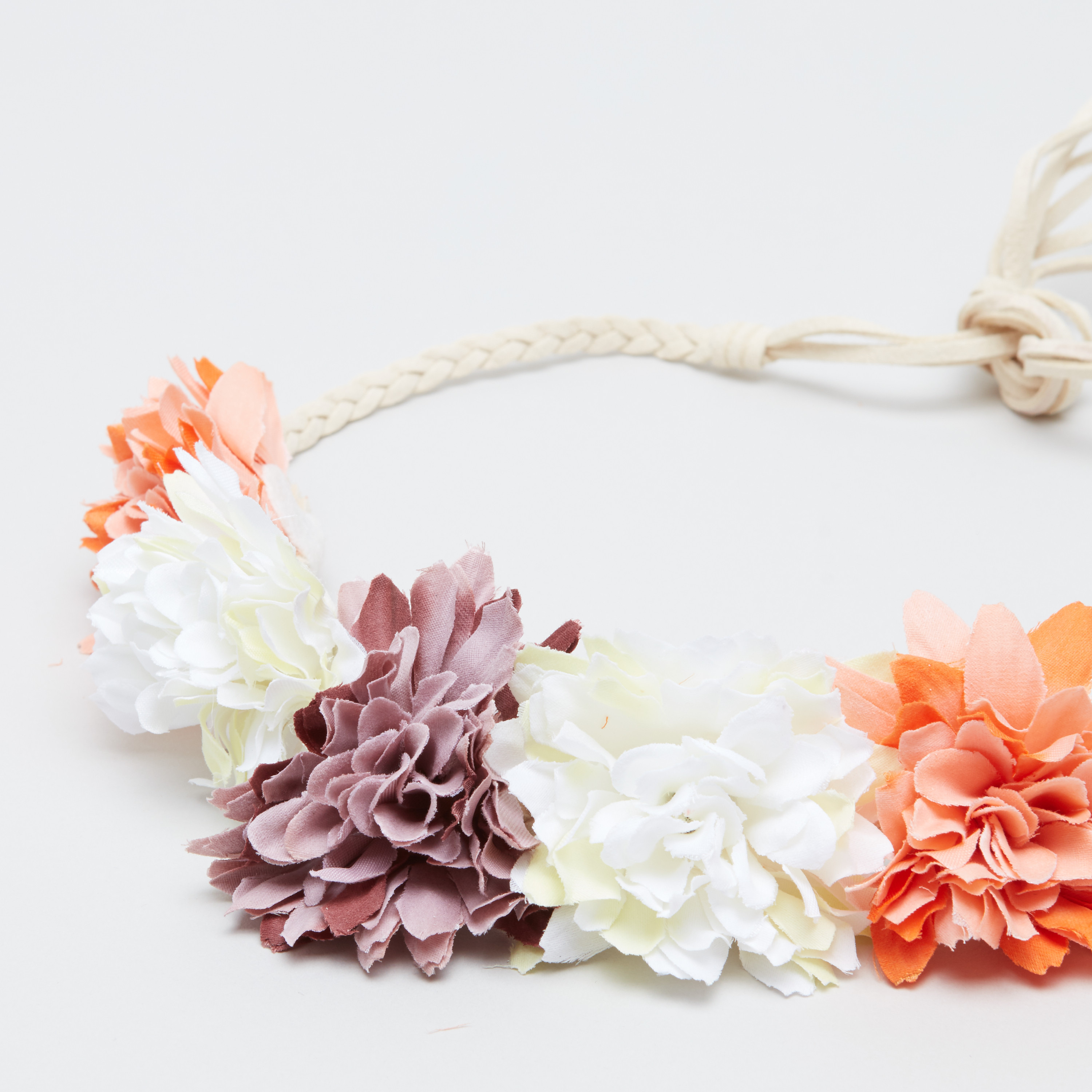 Floral Detailed Head Band with Pull and Tie Closure-women-hairaccessories-bands-image-4