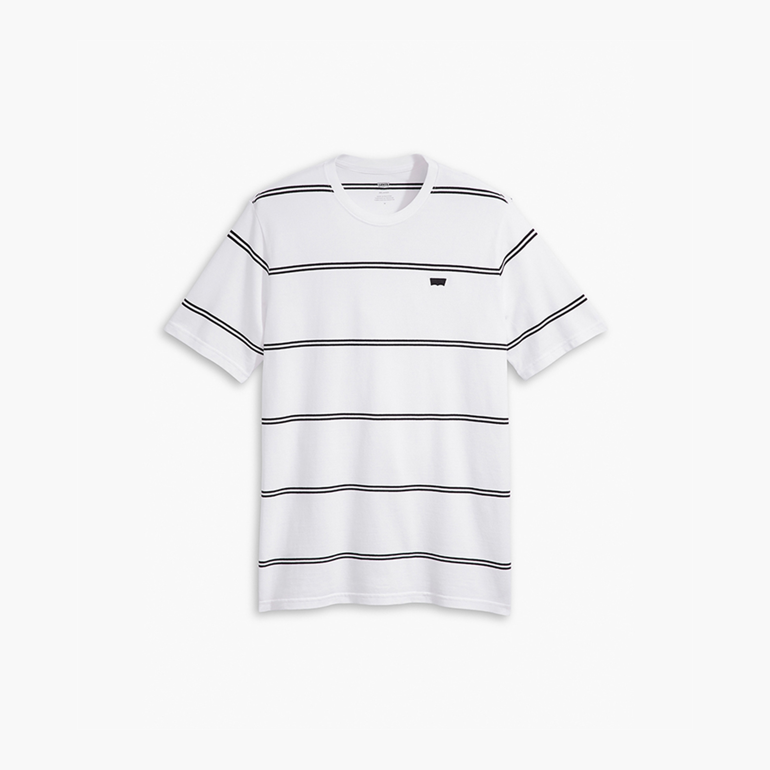 تي شيرت ليفي مخطط بياقة دائرية وأكمام قصيرة-men-clothing-tshirtsandpolos-tshirts-image-4