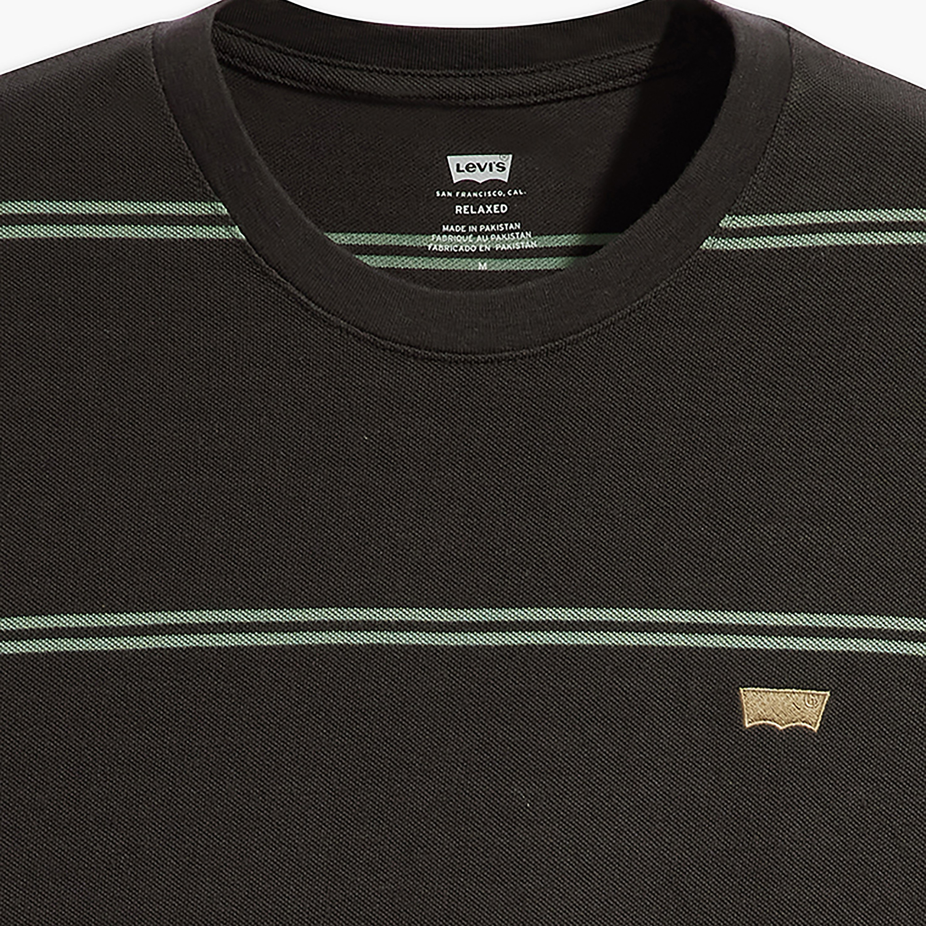 تي شيرت ليفي مخطط بياقة دائرية وأكمام قصيرة-men-clothing-tshirtsandpolos-tshirts-image-3