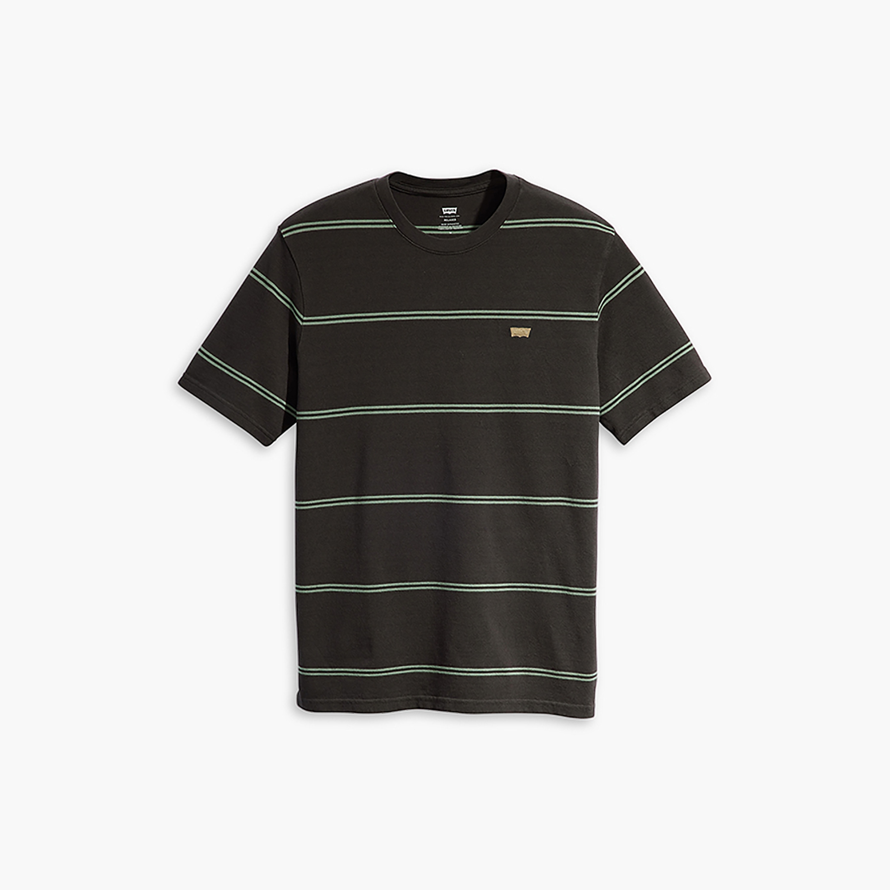 تي شيرت ليفي مخطط بياقة دائرية وأكمام قصيرة-men-clothing-tshirtsandpolos-tshirts-image-4