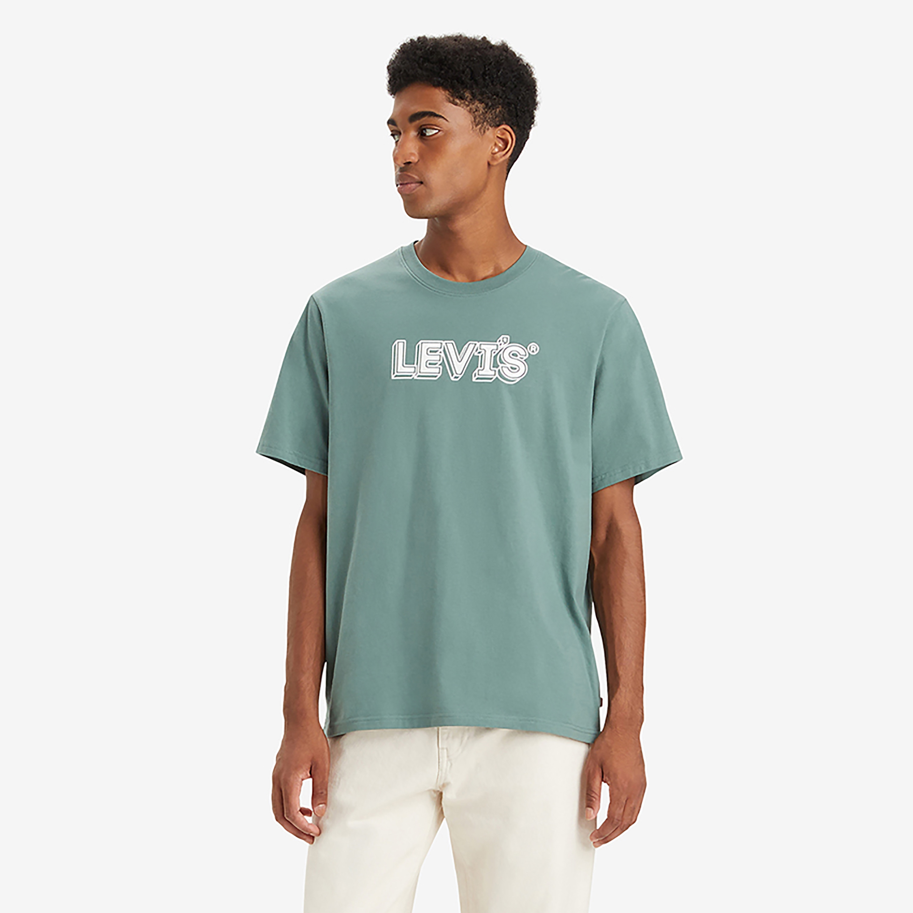 تي شيرت بأكمام قصيرة وياقة دائرية وشعار Levi-men-clothing-tshirtsandpolos-tshirts-image-1