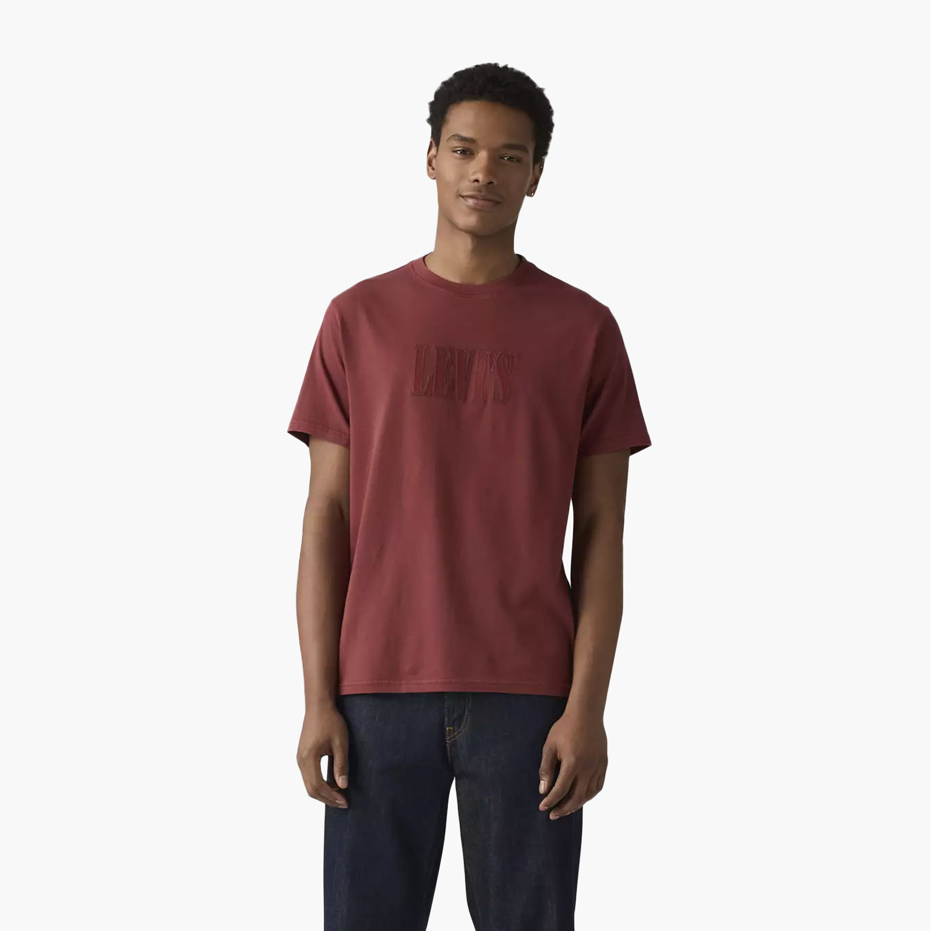 تيشيرت رجالي بفتحة رقبة مستديرة وأكمام قصيرة مع شعار أبليكيه من ليفايز-men-clothing-tshirtsandpolos-tshirts-image-1