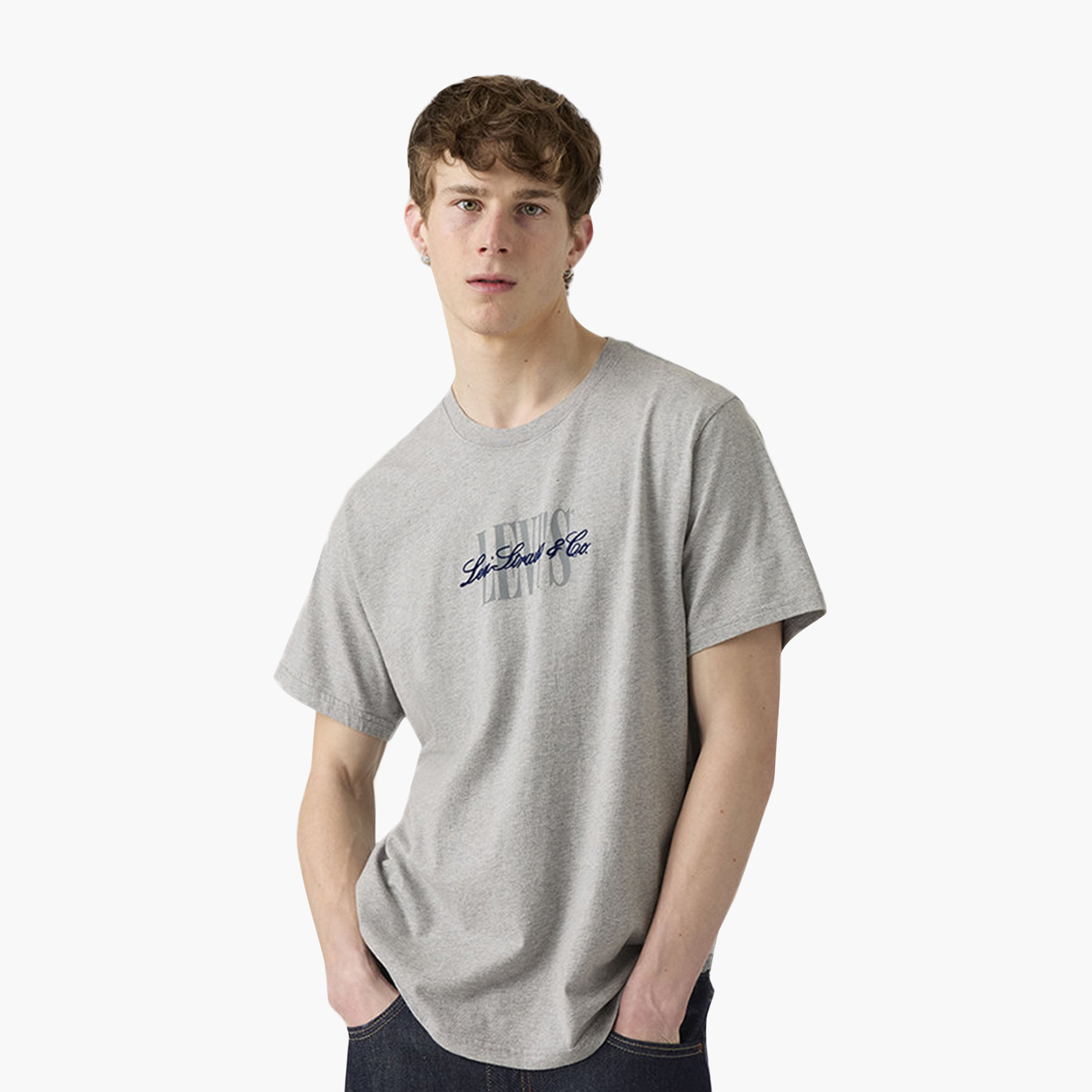 تيشيرت رجالي بفتحة رقبة مستديرة وأكمام قصيرة مع شعار مطبوع من ليفايز-men-clothing-tshirtsandpolos-tshirts-image-1