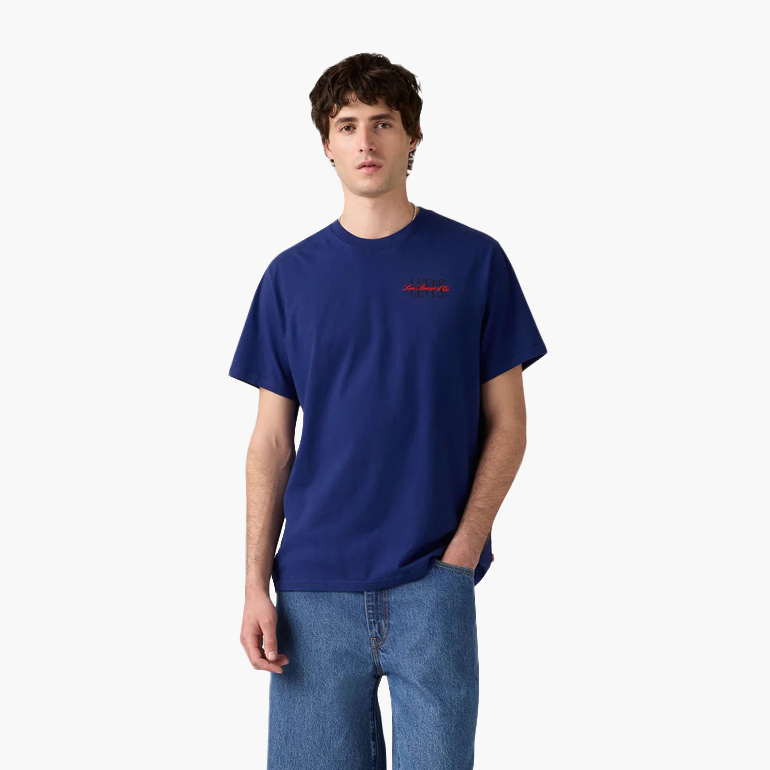 تي شيرت رجالي سادة بياقة دائرية وأكمام قصيرة من ليفايس-men-clothing-tshirtsandpolos-tshirts-image-1