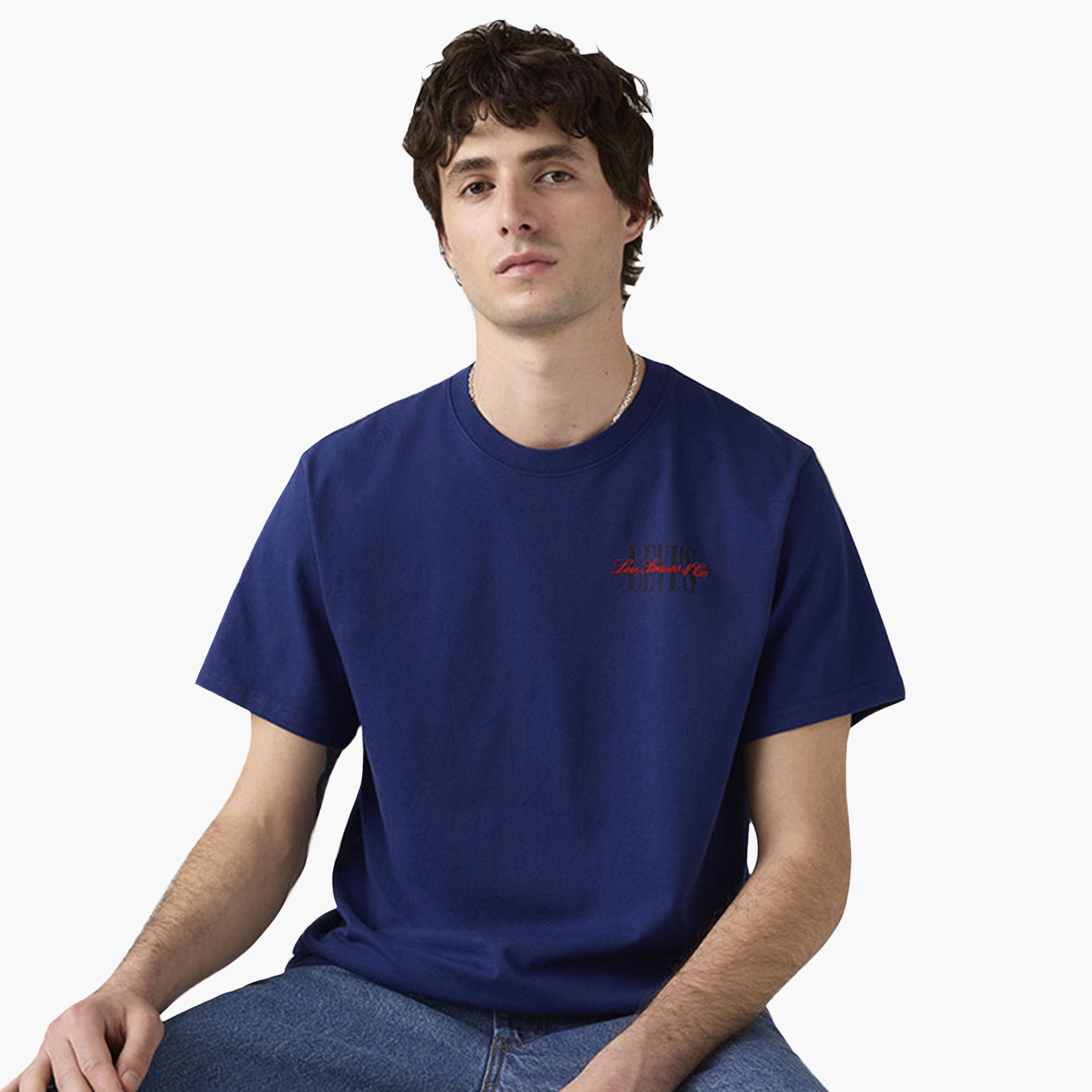 تي شيرت رجالي سادة بياقة دائرية وأكمام قصيرة من ليفايس-men-clothing-tshirtsandpolos-tshirts-image-2