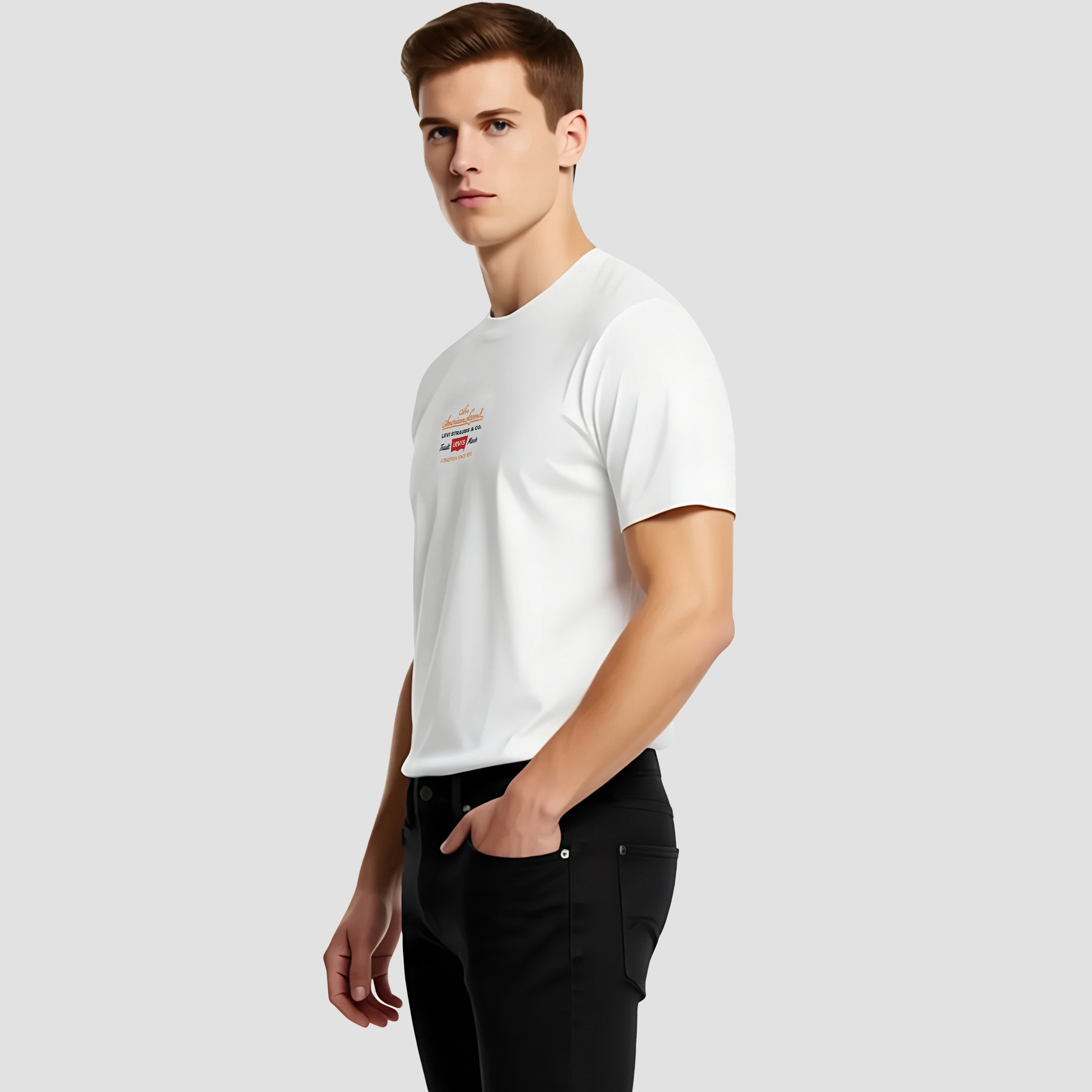 تي شيرت رجالي سادة بياقة دائرية وأكمام قصيرة من ليفايس-men-clothing-tshirtsandpolos-tshirts-image-3