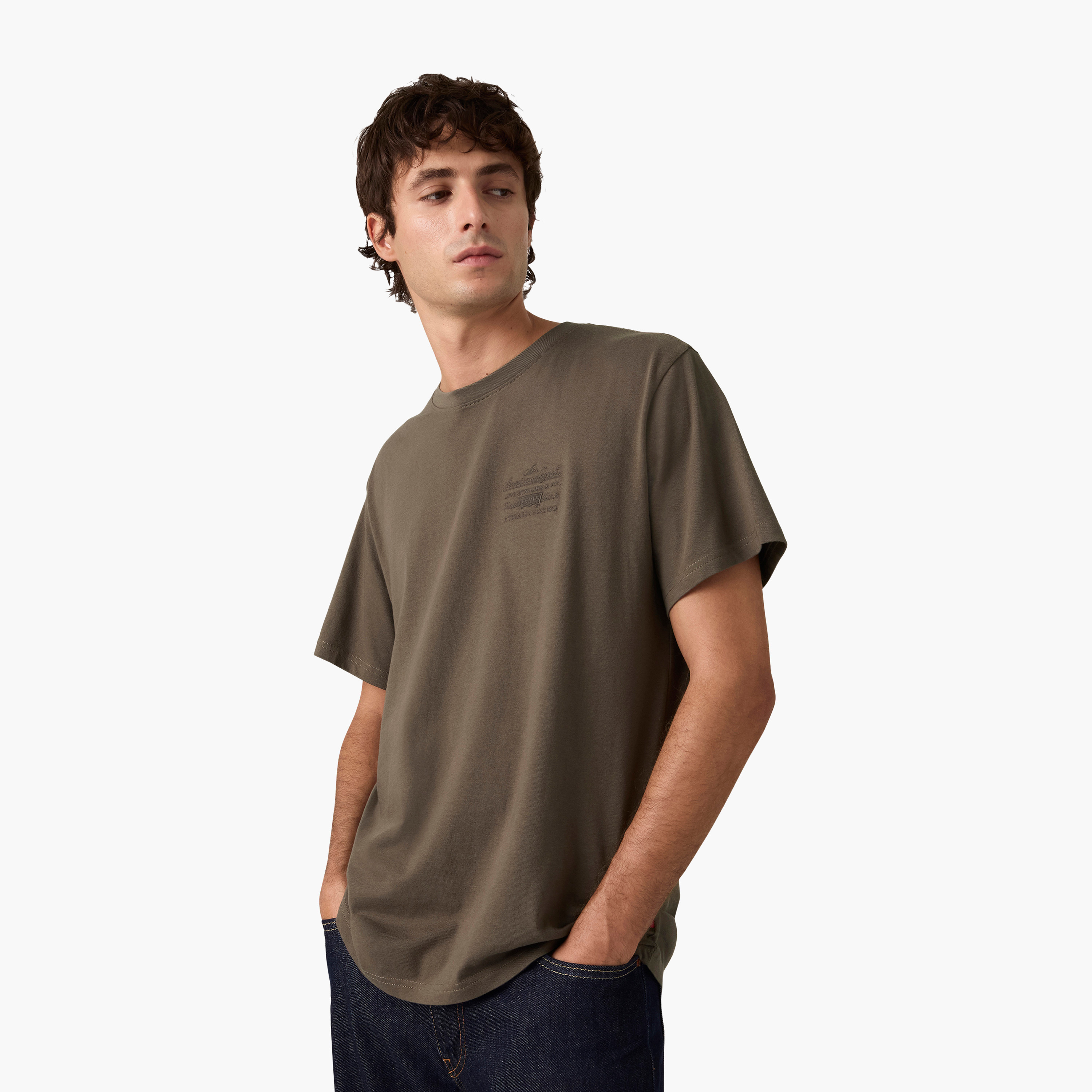 تي شيرت رجالي سادة بياقة دائرية وأكمام قصيرة من ليفايس-men-clothing-tshirtsandpolos-tshirts-image-3