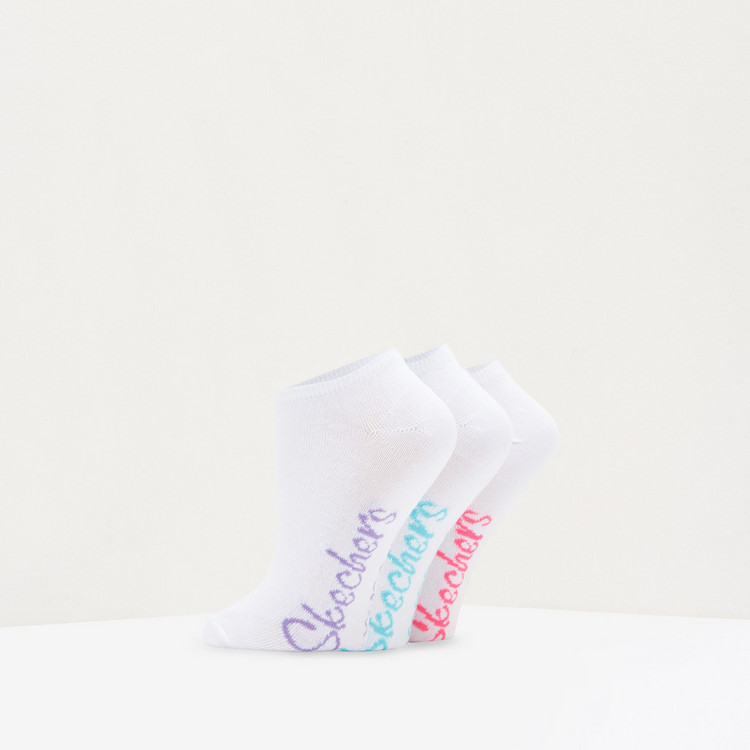 Skechers Brand Printed Ankle Length Socks - Set of 3
