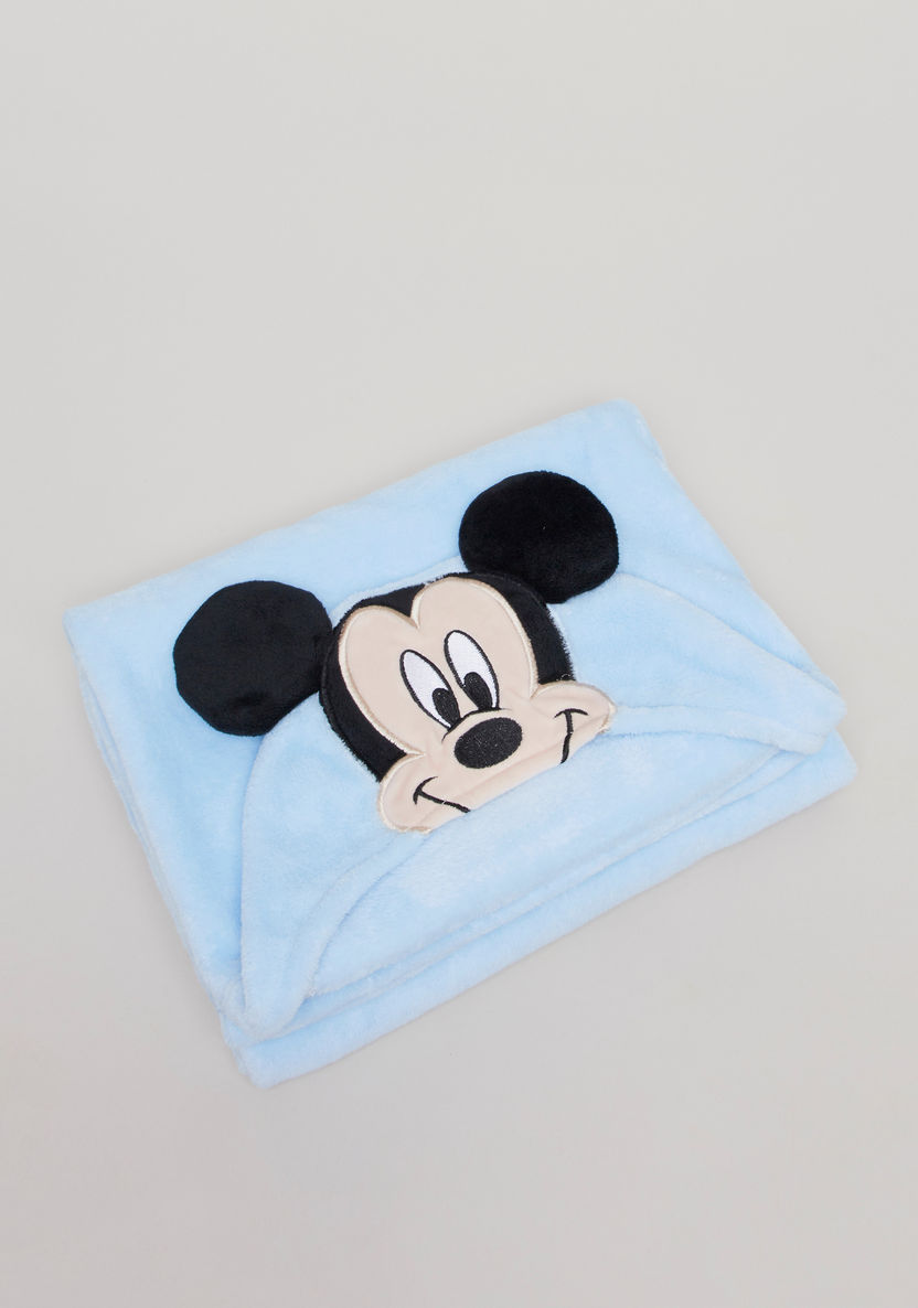 Disney Mickey Mouse Printed Fleece Blanket with Hood - 78x95 cms-Blankets and Throws-image-0