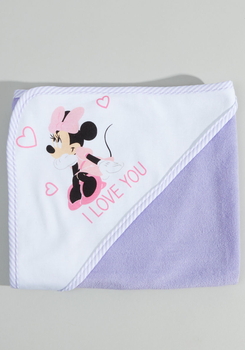 Minnie Mouse Colourblock Printed Hooded Towels – Set of 2-Towels and Flannels-image-1