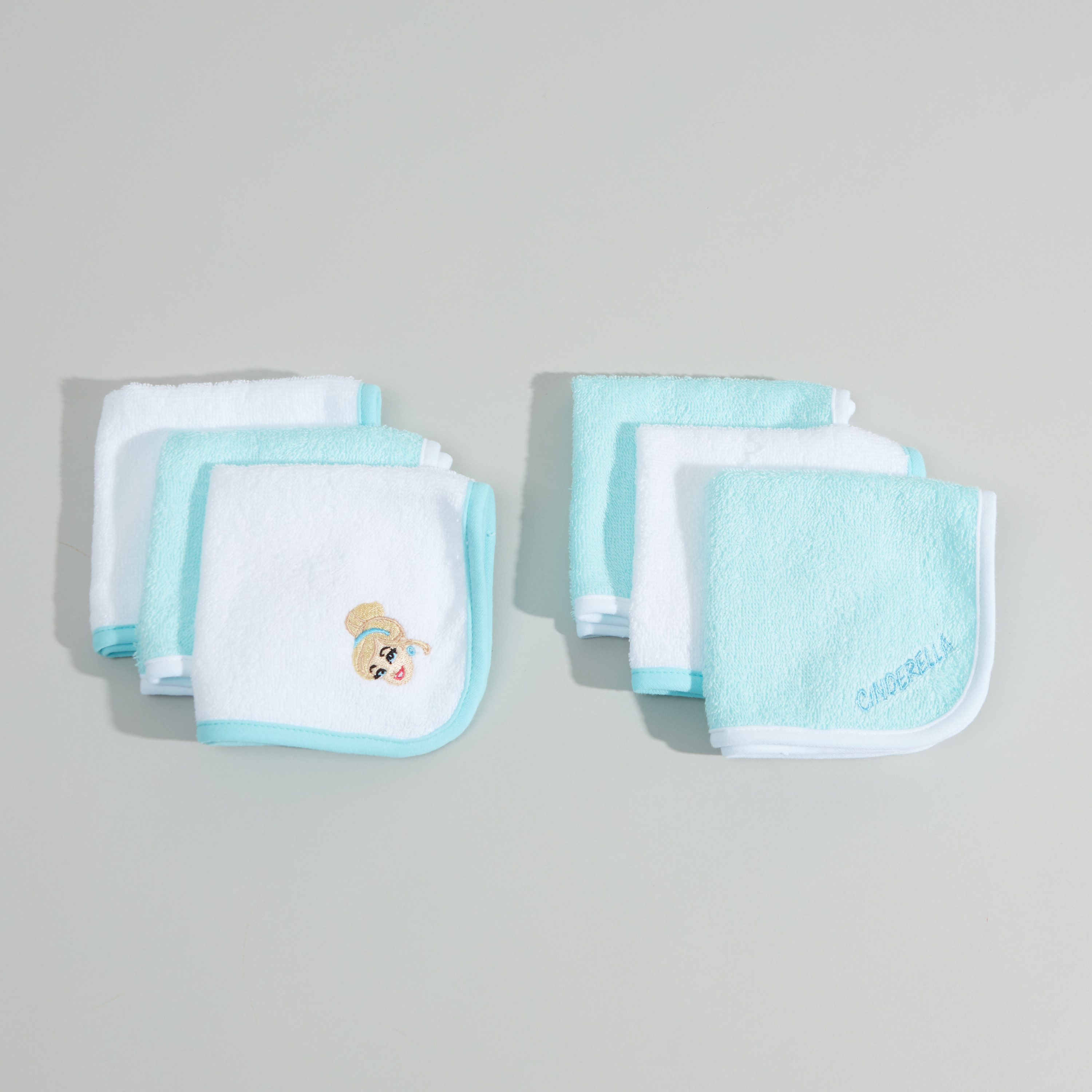 Buy Cinderella Themed 6 Piece Washcloth Set 25x25 cms Online Mothercare Bahrain