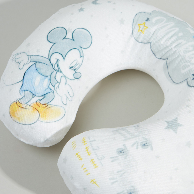 Mickey Mouse Printed Neck Pillow with Zip Closure