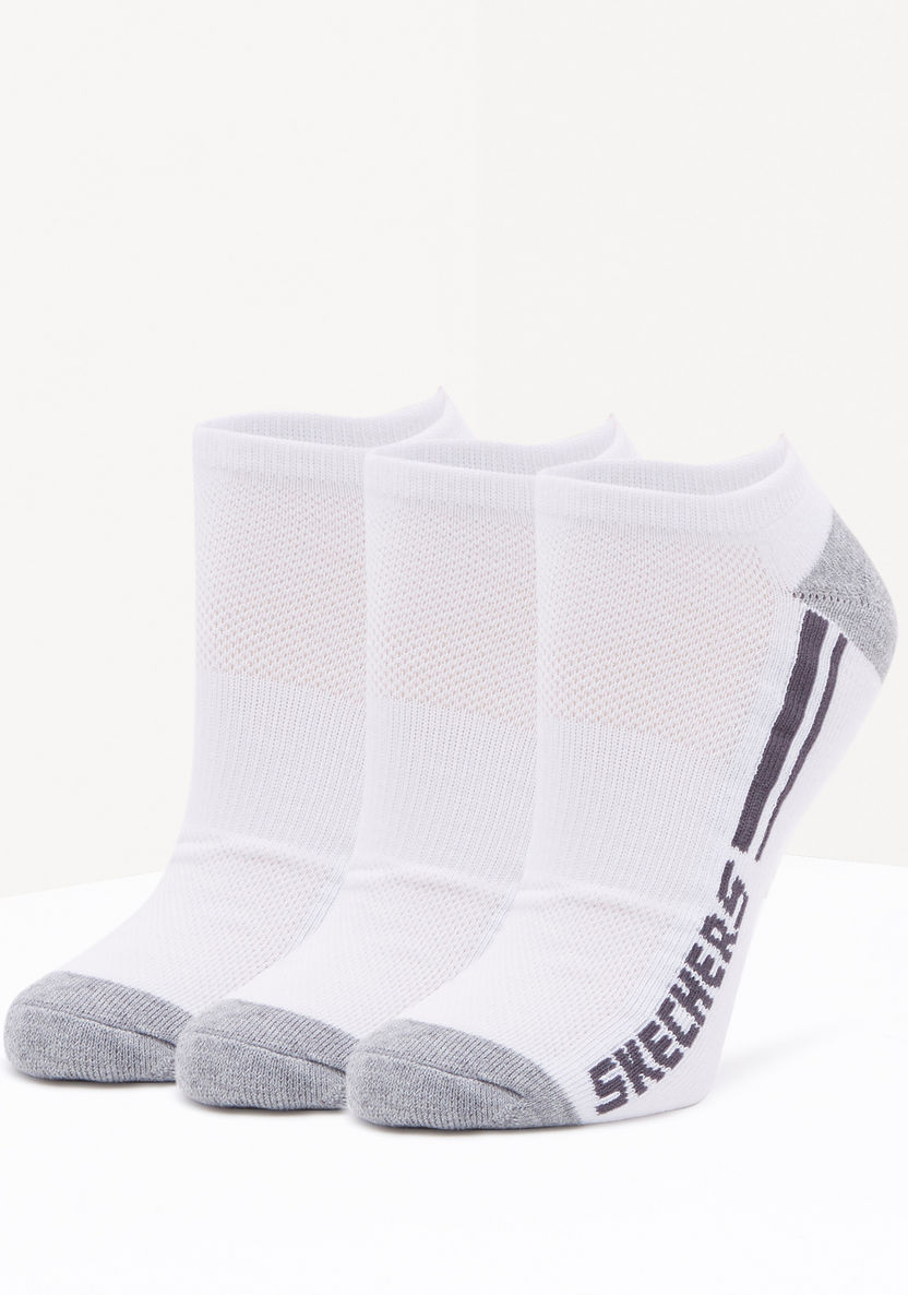 Skechers Printed Ankle Length Cotton Sports Socks - Set of 3-Men%27s Socks-image-0