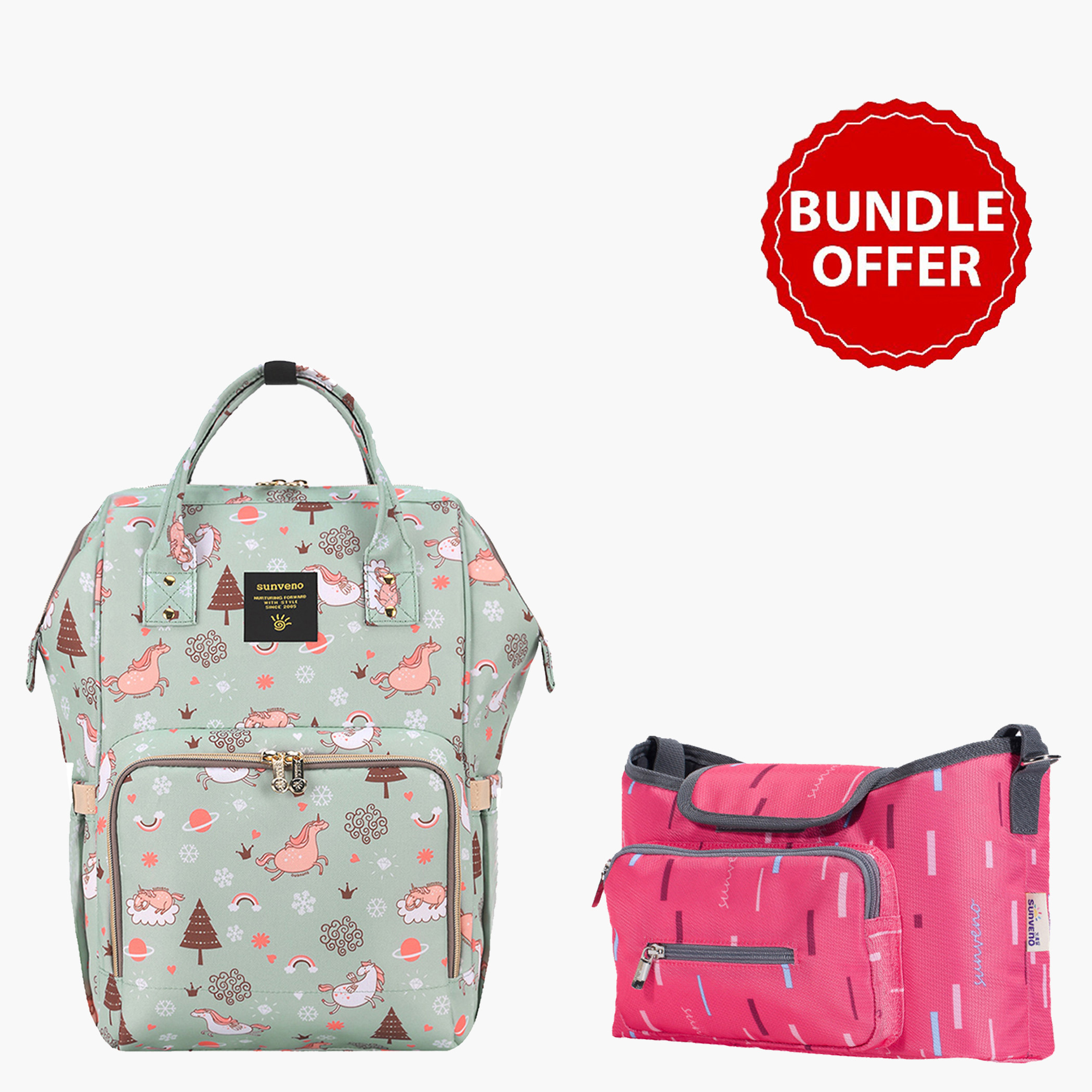 مجموعة عرض شنطة حفاضات بطبعات من سنفينو-baby-gear-diaperbags-image-1