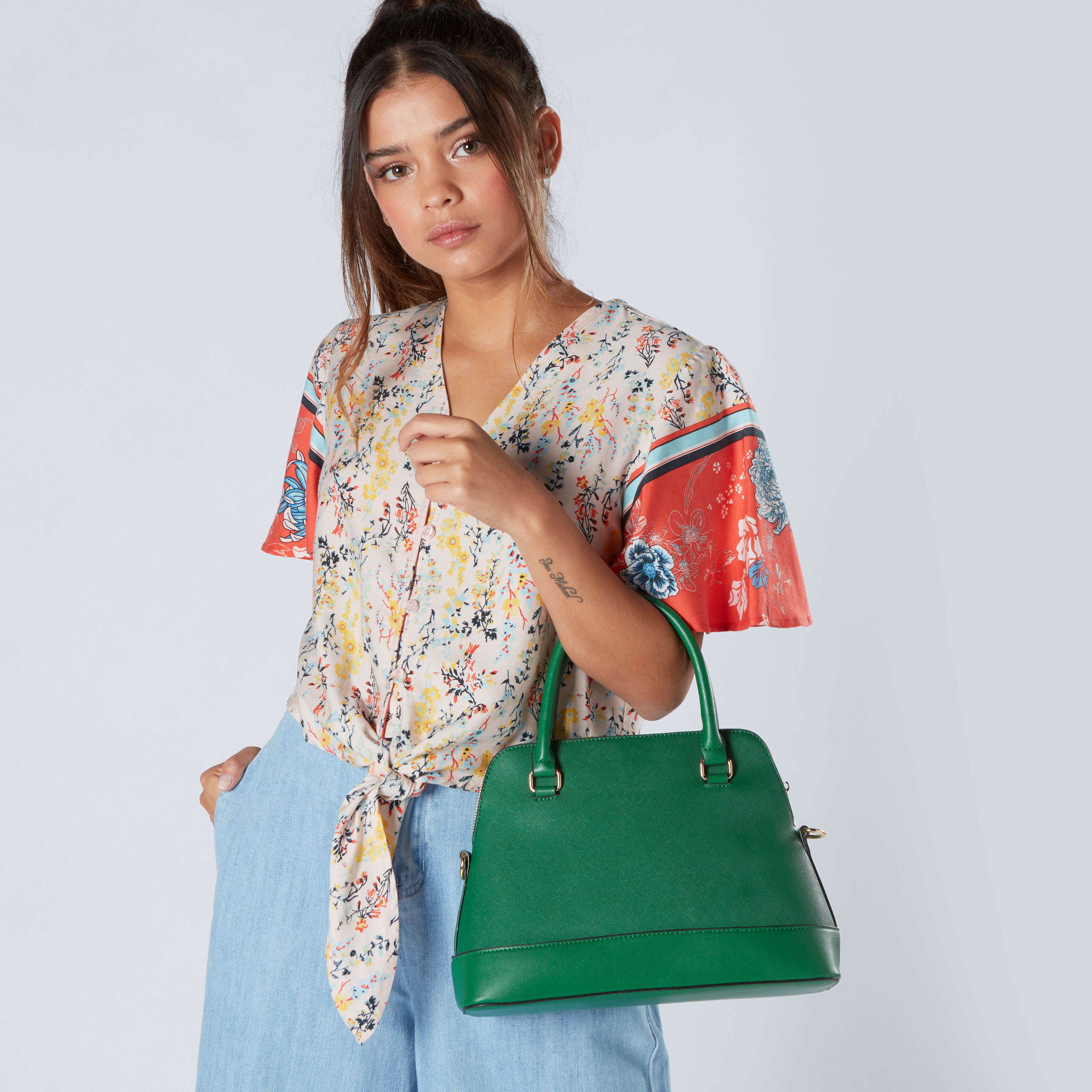Sasha Dome Bag with Short Handles and Detachable Shoulder Strap-women-bagsandwallets-handbags-image-2