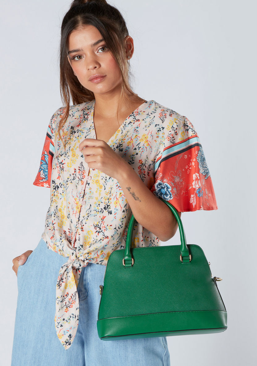 Sasha Dome Bag with Short Handles and Detachable Shoulder Strap-Handbags-image-1
