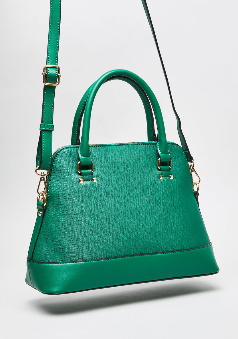 Sasha Dome Bag with Short Handles and Detachable Shoulder Strap-Handbags-image-3
