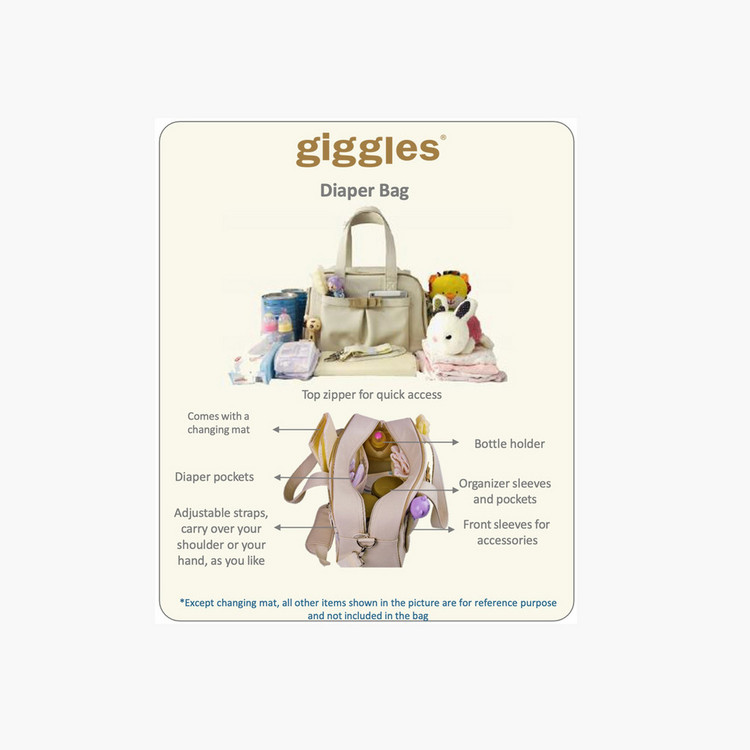 Giggles Diaper Bag with Logo Detail