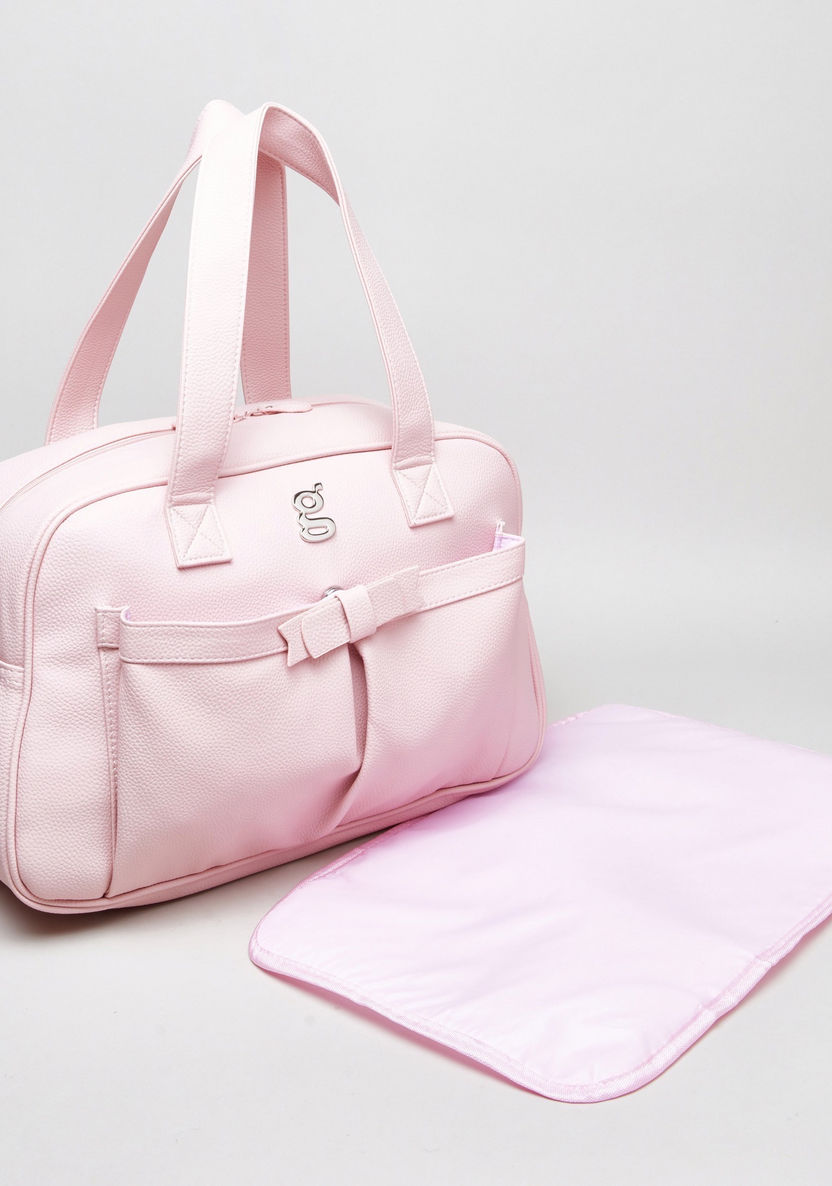 Giggles Textured Diaper Bag with Zip Closure-Diaper Bags-image-0