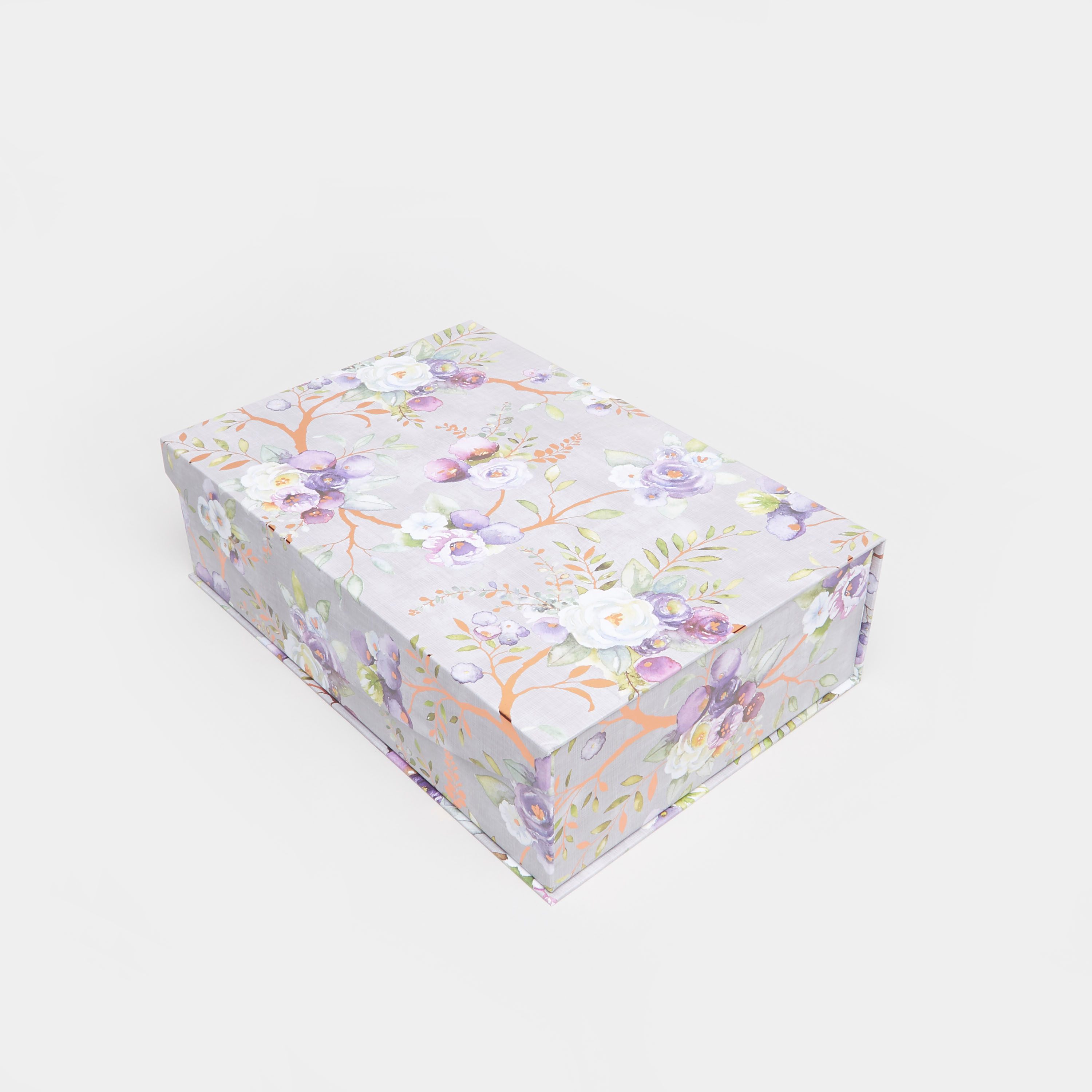 Florall Printed Rectangular Nested Storage Flap Box - 36.83x25.4x10.79 cms-school-stationery-desksupplies-image-1