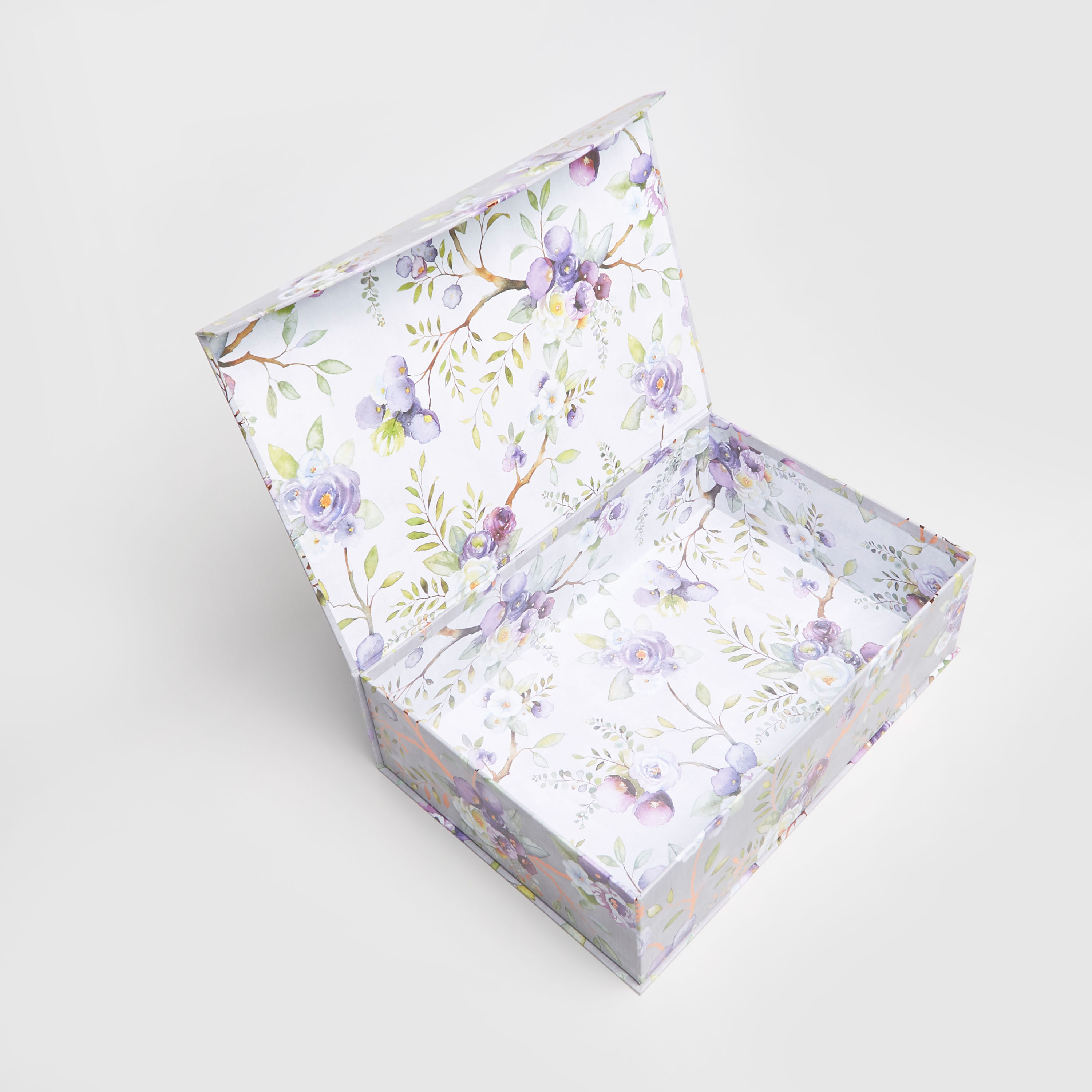 Florall Printed Rectangular Nested Storage Flap Box - 36.83x25.4x10.79 cms-school-stationery-desksupplies-image-2