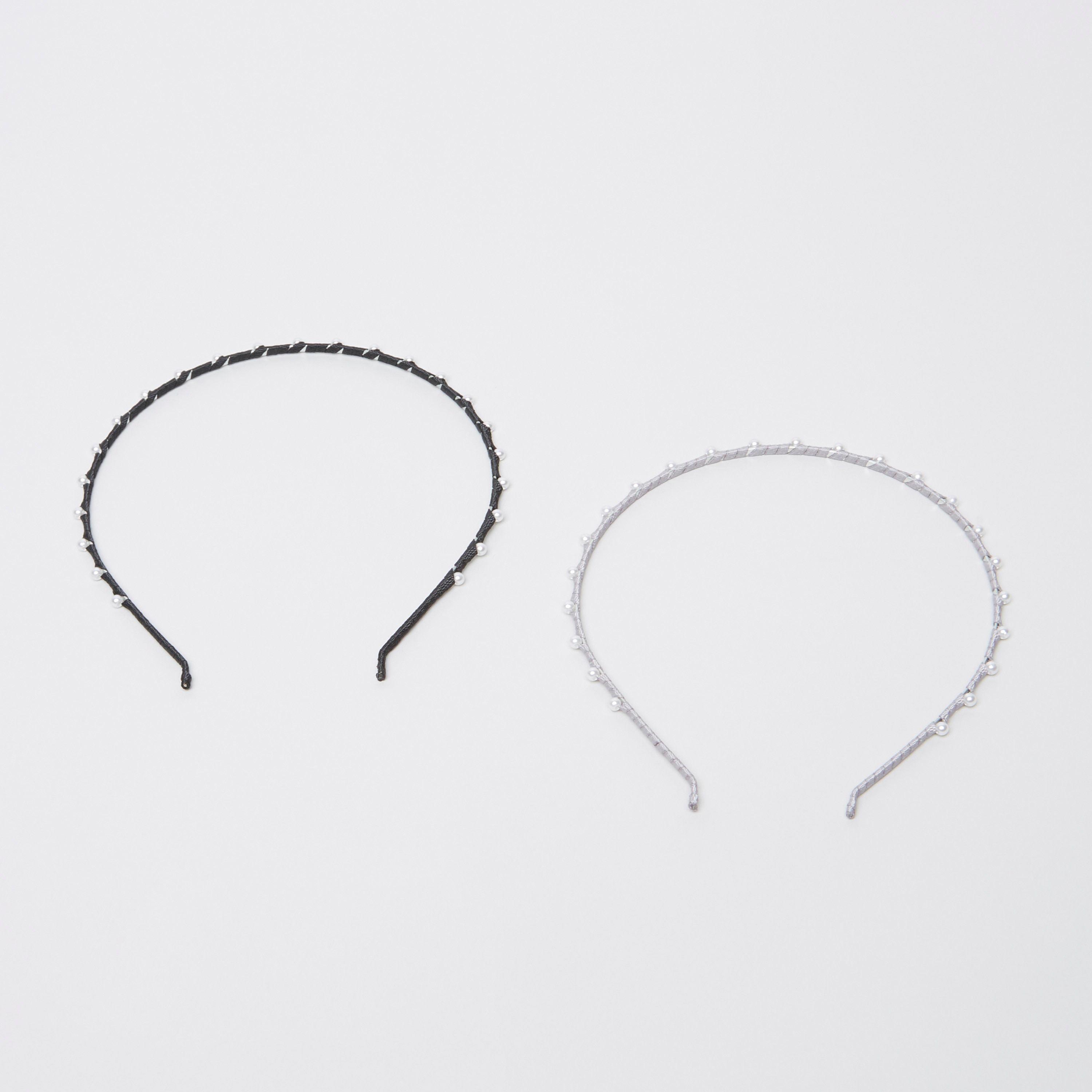 أطواق شعر رفيعة بزينة لؤلؤ - طقم من قطعتين-women-hairaccessories-bands-image-2