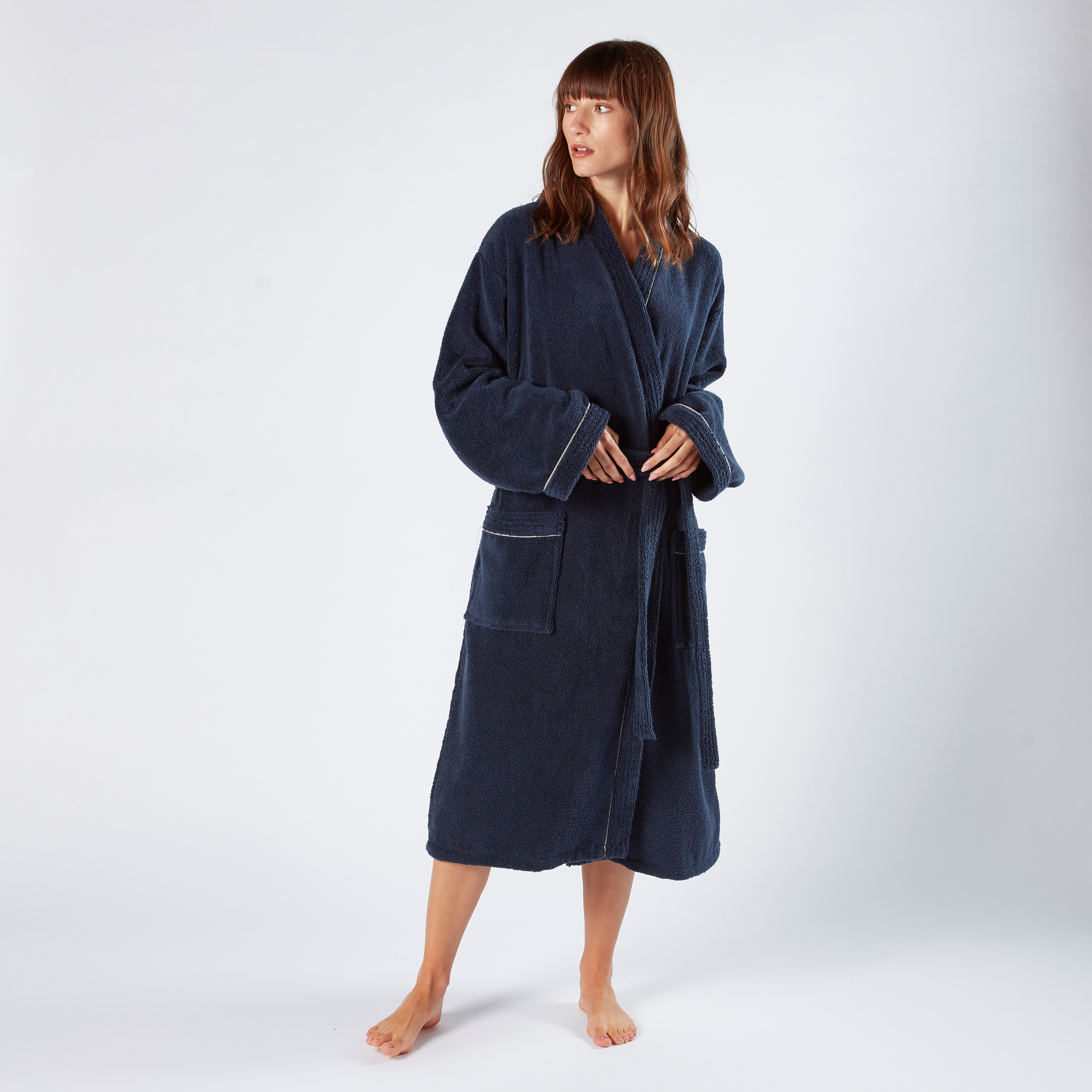 روب حمّام كيمونو مع خيوط بارزة من سيرين - مقاس أم-household-bathandlaundry-bathlinen-bathrobesandslippers-bathrobes-image-1