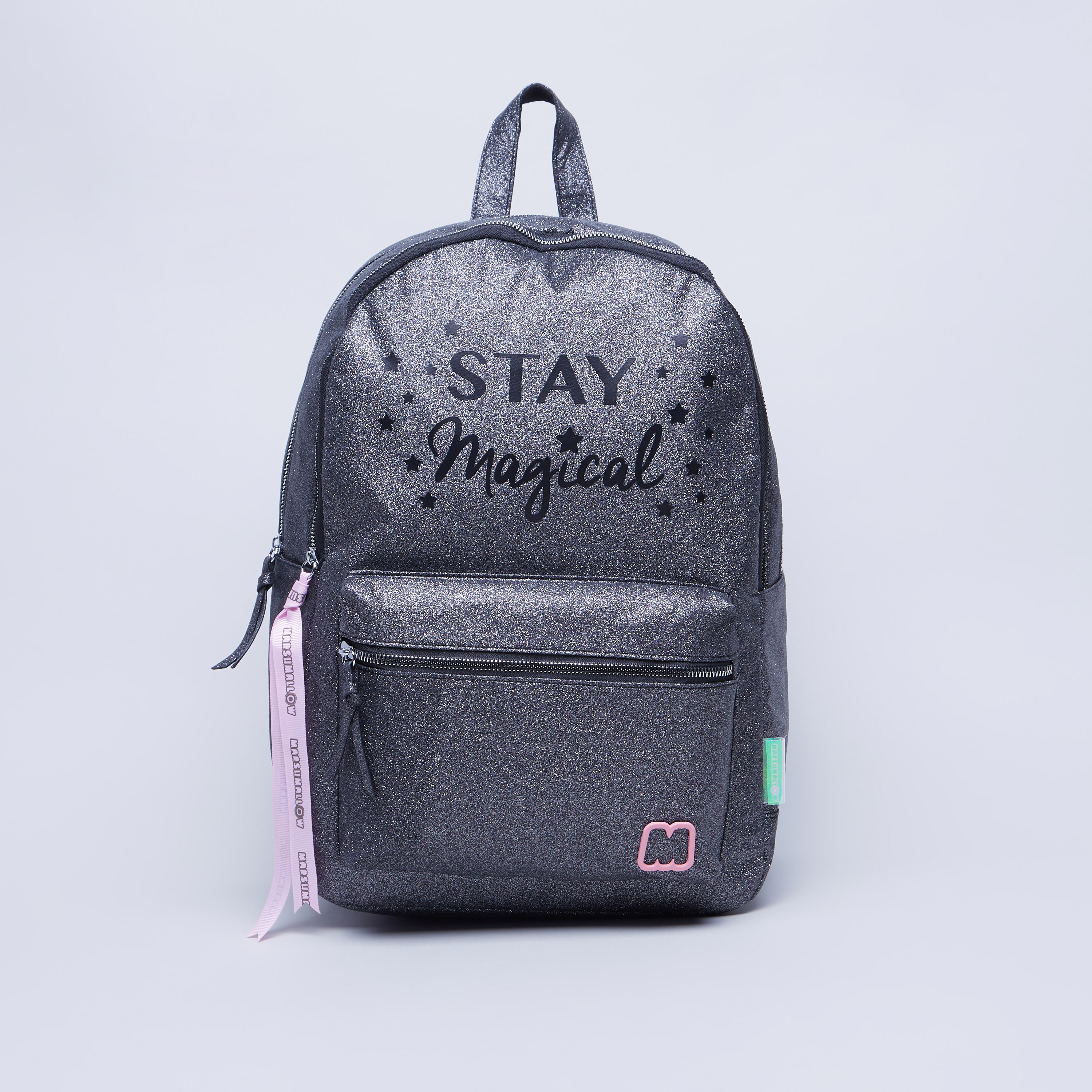 MARSHMALLOW Printed Backpack with Glitter Finish 40x15x30 cms