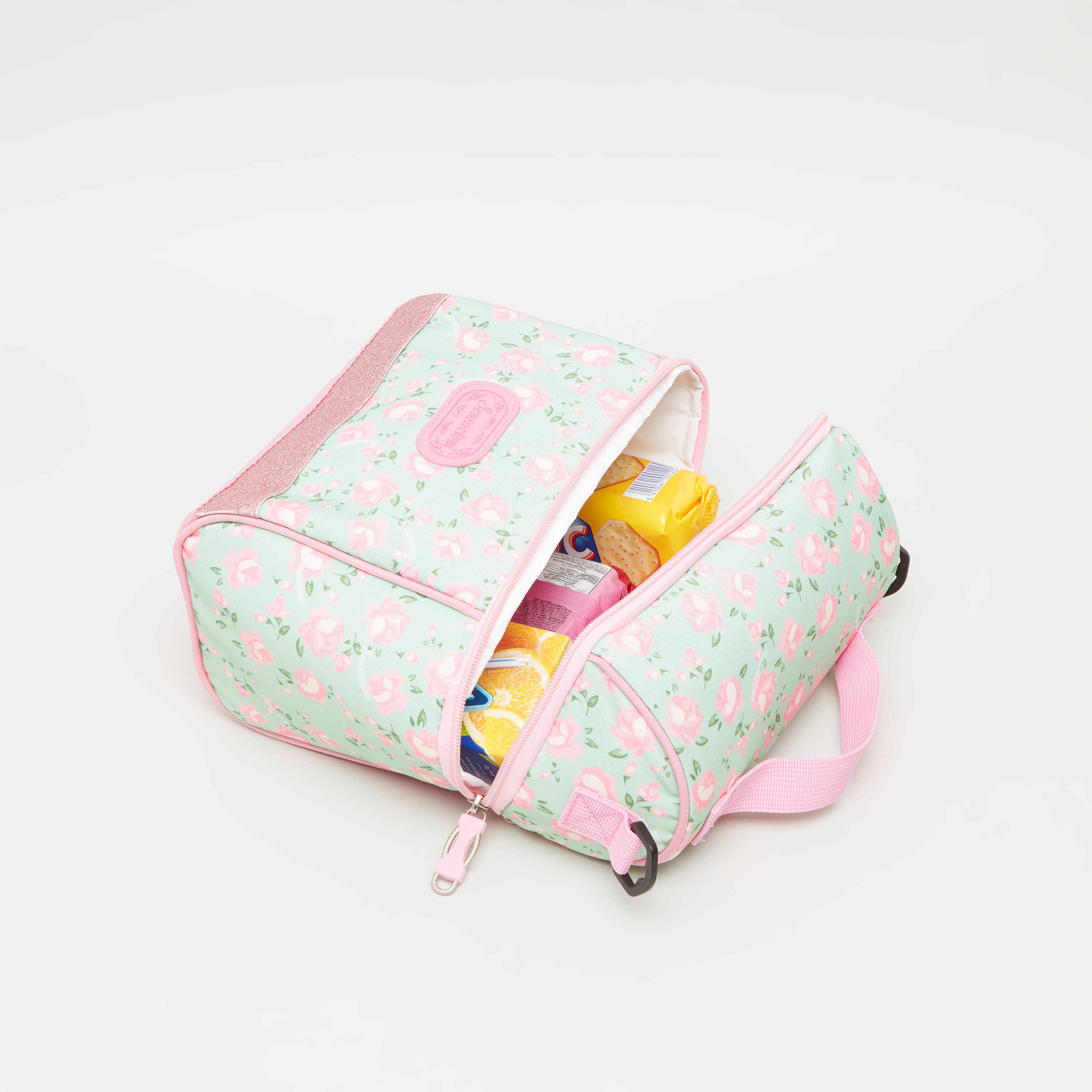 Sensazioni Roses Printed Lunch Bag with Zip Closure-school-lunchessentials-lunchbags-image-3