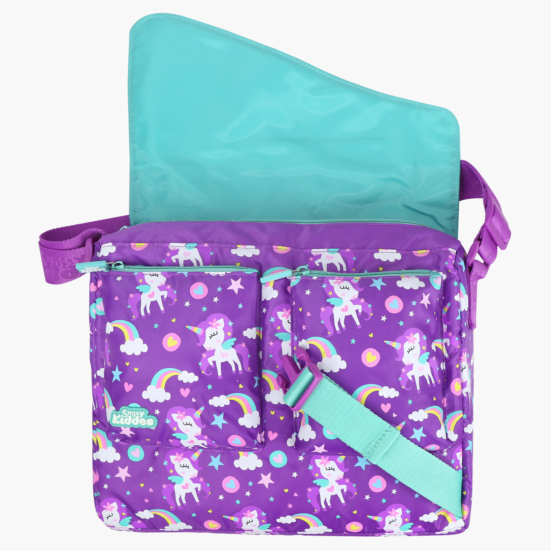 Smily Unicorn Printed Satchel Bag with Adjustable Strap-school-bagsandbackpacks-backpacks-image-2