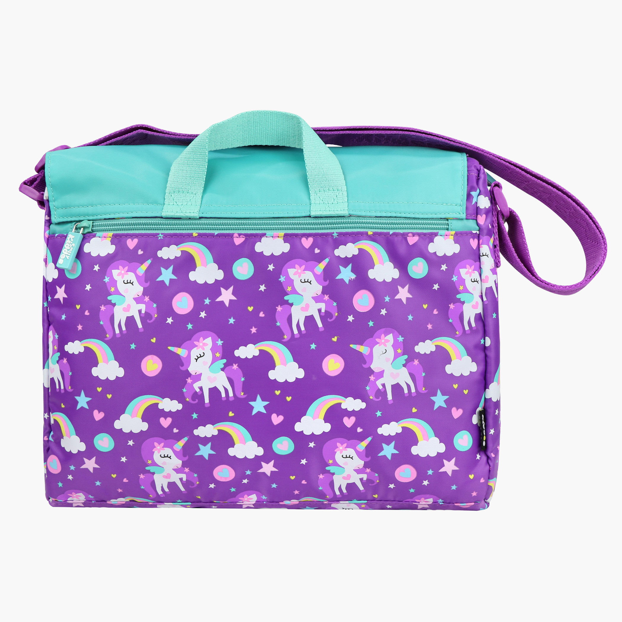 Smily Unicorn Printed Satchel Bag with Adjustable Strap-school-bagsandbackpacks-backpacks-image-3