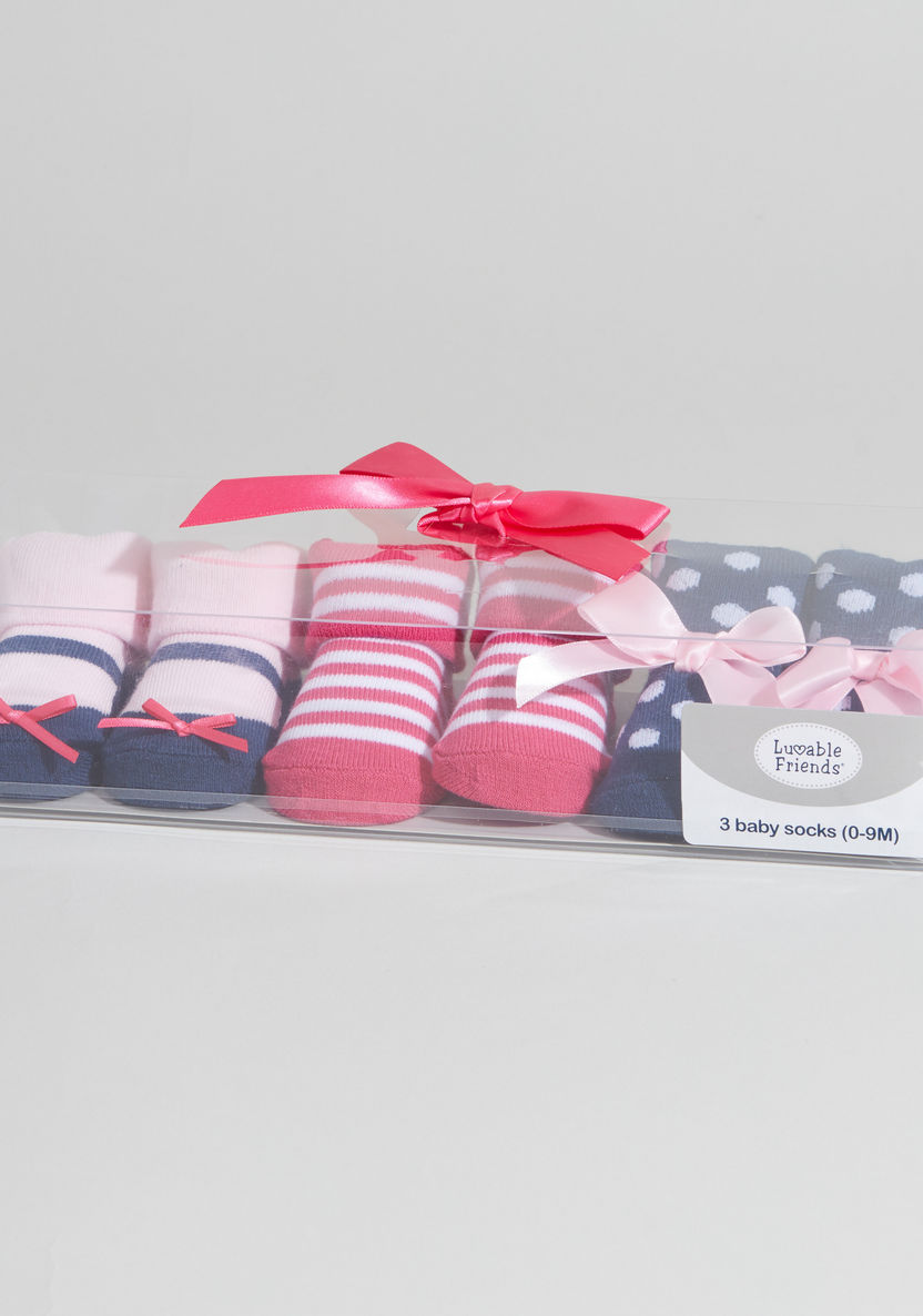 Luvable Friends Printed Socks - Set of 3-Socks-image-4