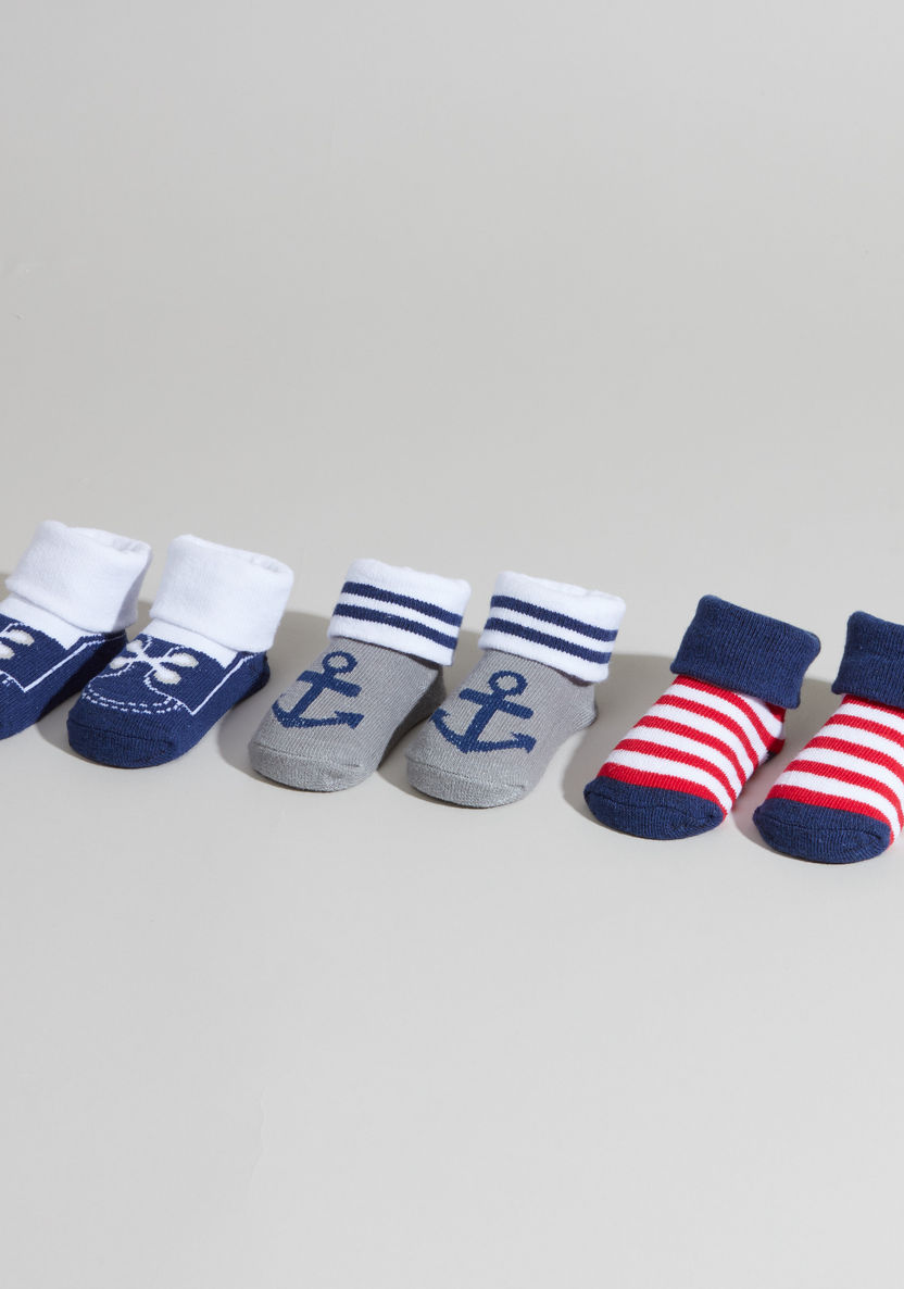 Luvable Friends Printed Socks - Set of 3-Socks-image-0
