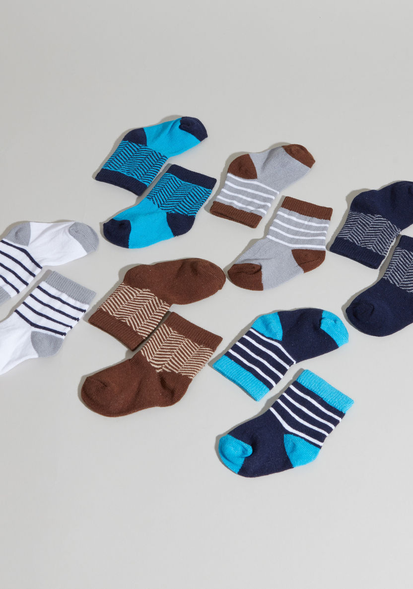 Hudson Baby Striped Gift Socks - Set of 6-Socks-image-1
