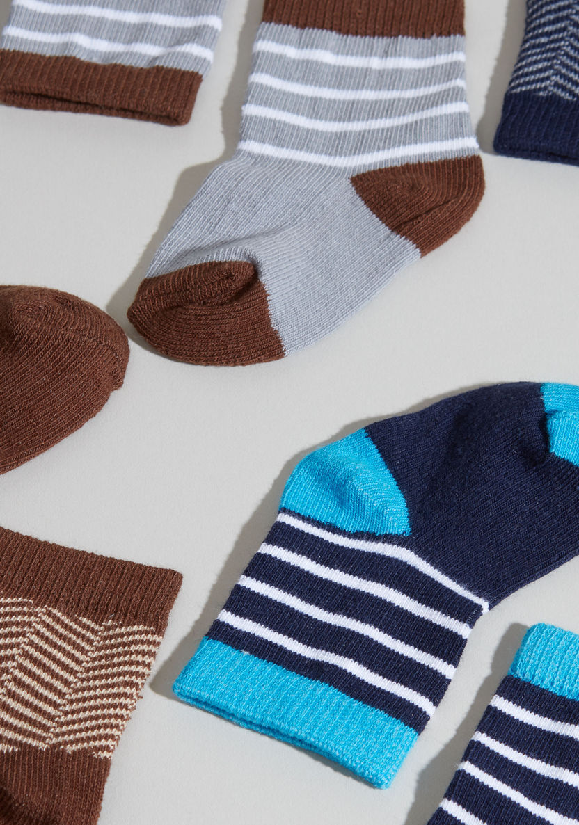 Hudson Baby Striped Gift Socks - Set of 6-Socks-image-2