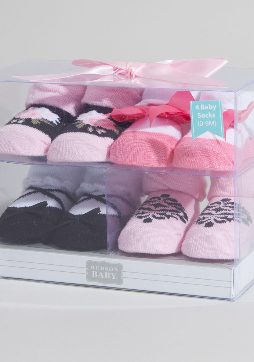 Hudson Baby Girl Socks - Set of 4-Socks-image-4