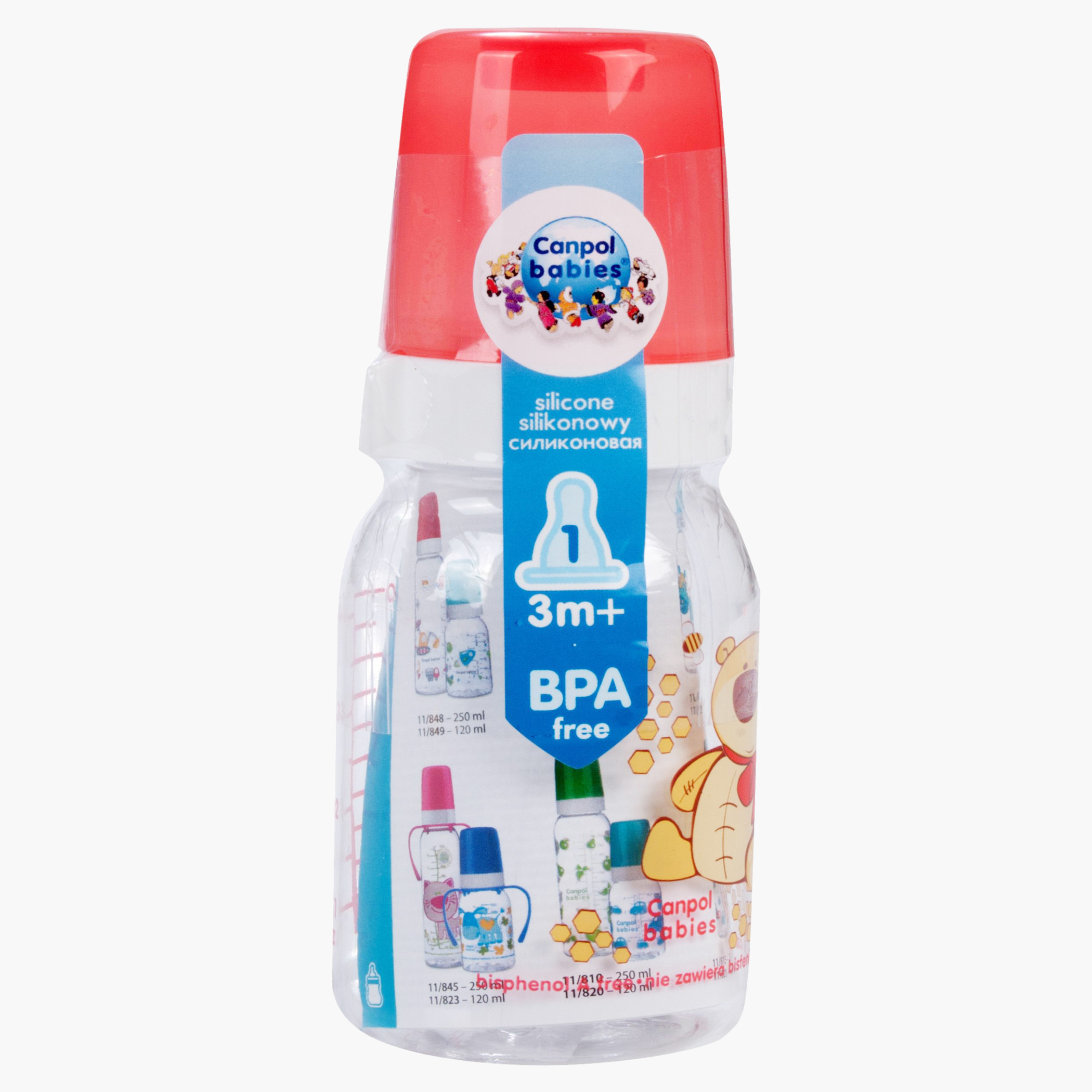 Canpol Babies Happy Animal Bear Printed Baby Bottle - 120ml-baby-feeding-feedingbottles-bottlesandteats-image-2