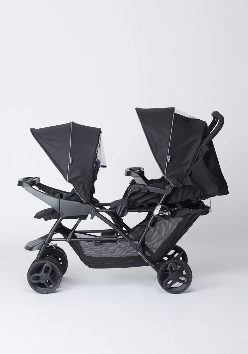 Graco Stadium Black Duo Baby Stroller with One-Hand Fold Feature (Upto 3 years)-Strollers-image-1