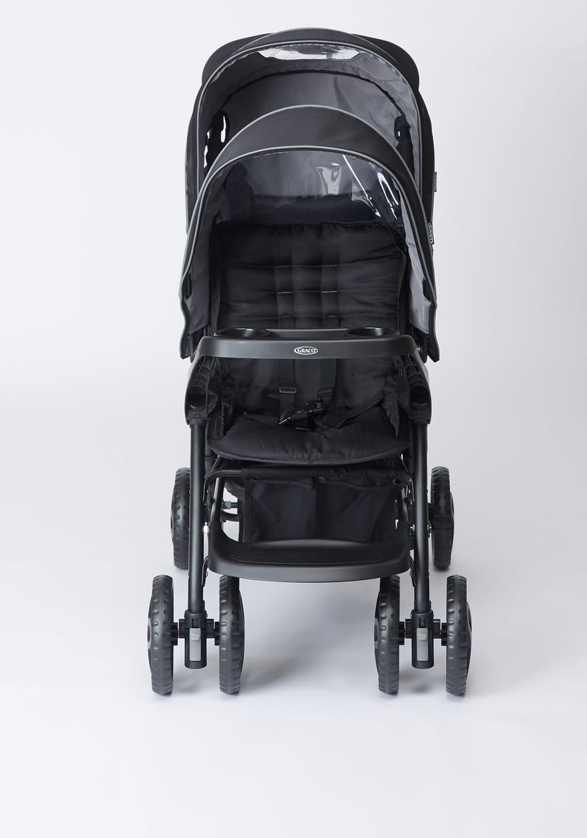 Graco Stadium Black Duo Baby Stroller with One-Hand Fold Feature (Upto 3 years)-Strollers-image-2