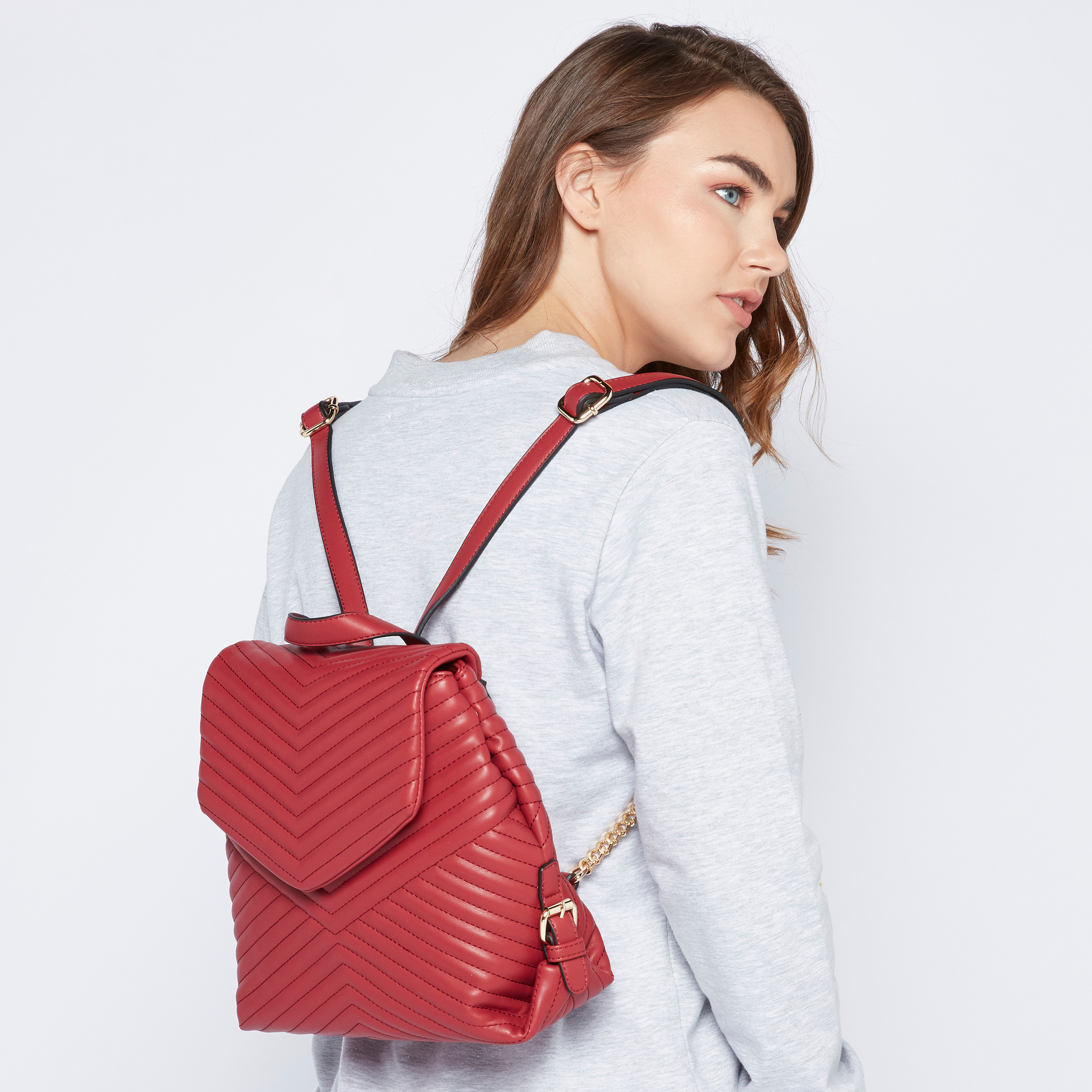 Celeste Quilted Backpack with Flap Closure-women-bagsandwallets-backpacks-image-2